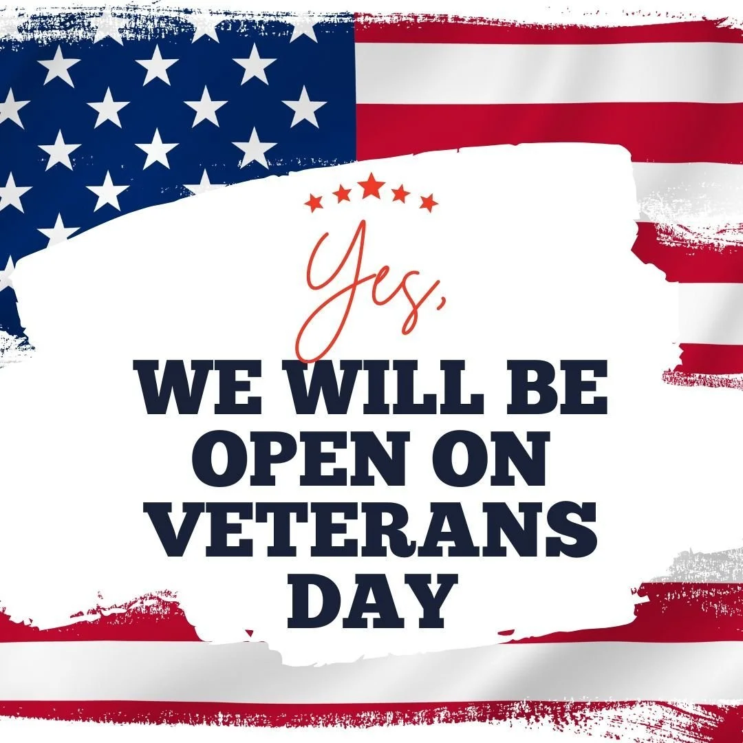 We will be open on Veterans Day! 8:30-4
&bull;
Attention active military and veteran families! Children of active military and veterans get 50% off their admission**!
&bull;
**Must show valid Military/veteran ID,  DD214, or verification through the I