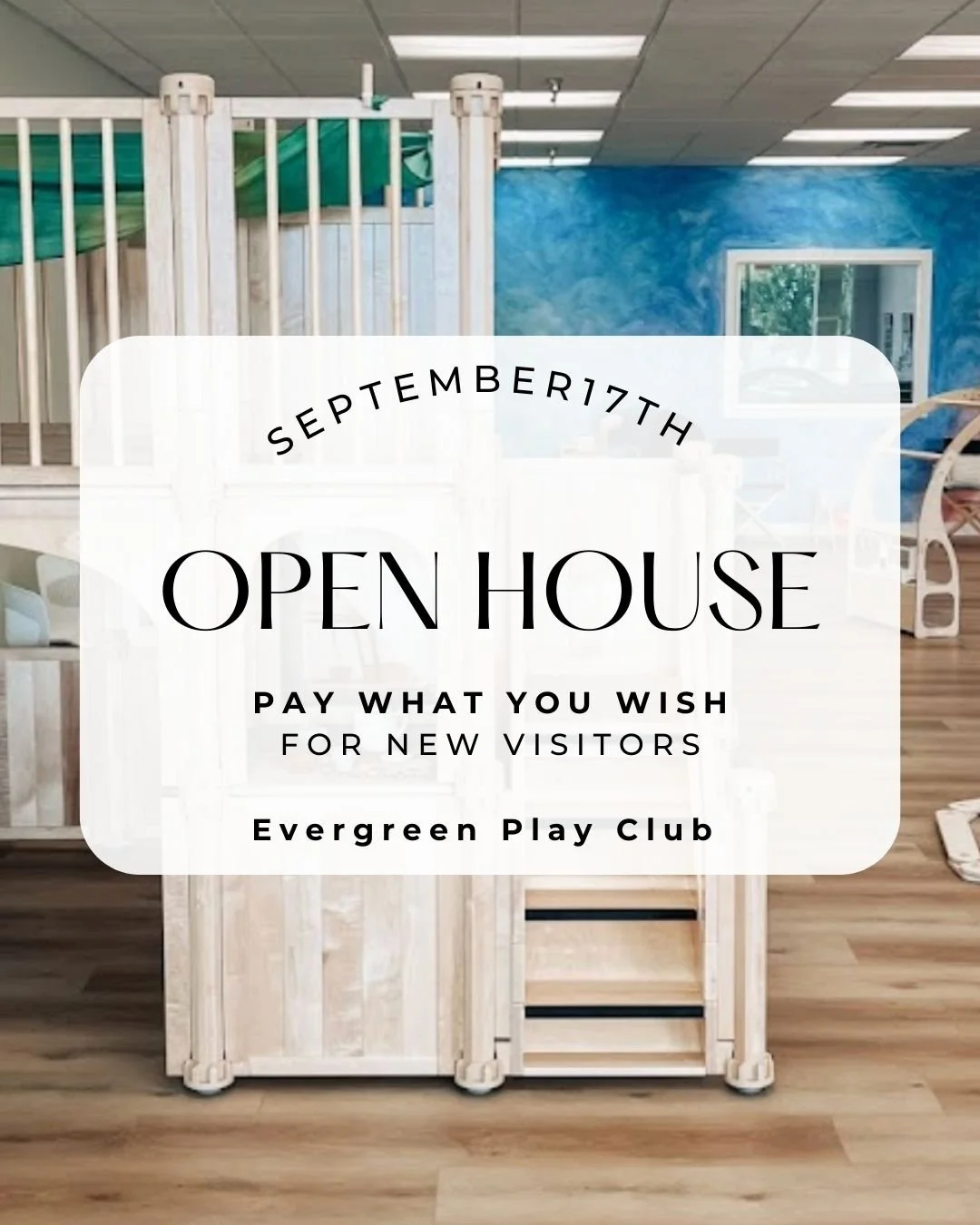 Pay what you wish! 

We are having an open house for all new members! Now is the perfect time to explore our space- at a pay-what-you-wish rate. 

This opportunity is for new families who have never visited the space. 

We can't wait to meet you! 

C