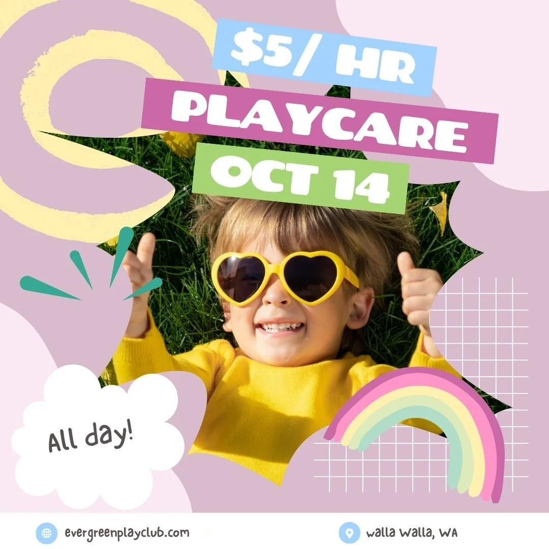 $5 per hour drop off care all day October 14th! 
&bull;
Use code October14 for reserve your spot now!