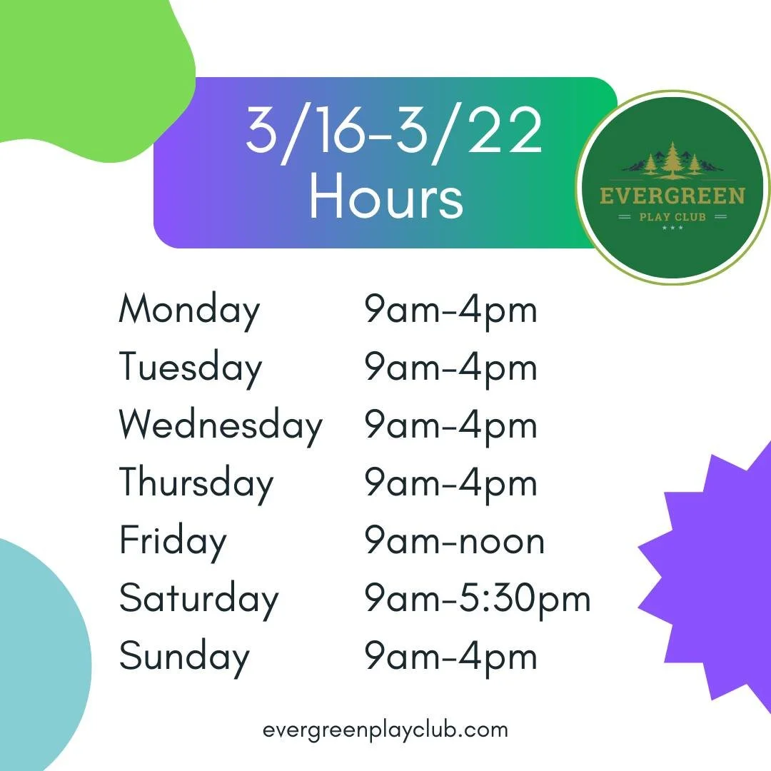 Check out our hours for this week!

👀 peep our late hours on Saturday! 

Come Play!