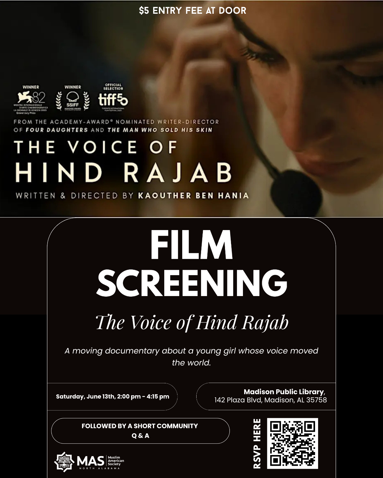 Film Screening: The Voice of Hind Rajab