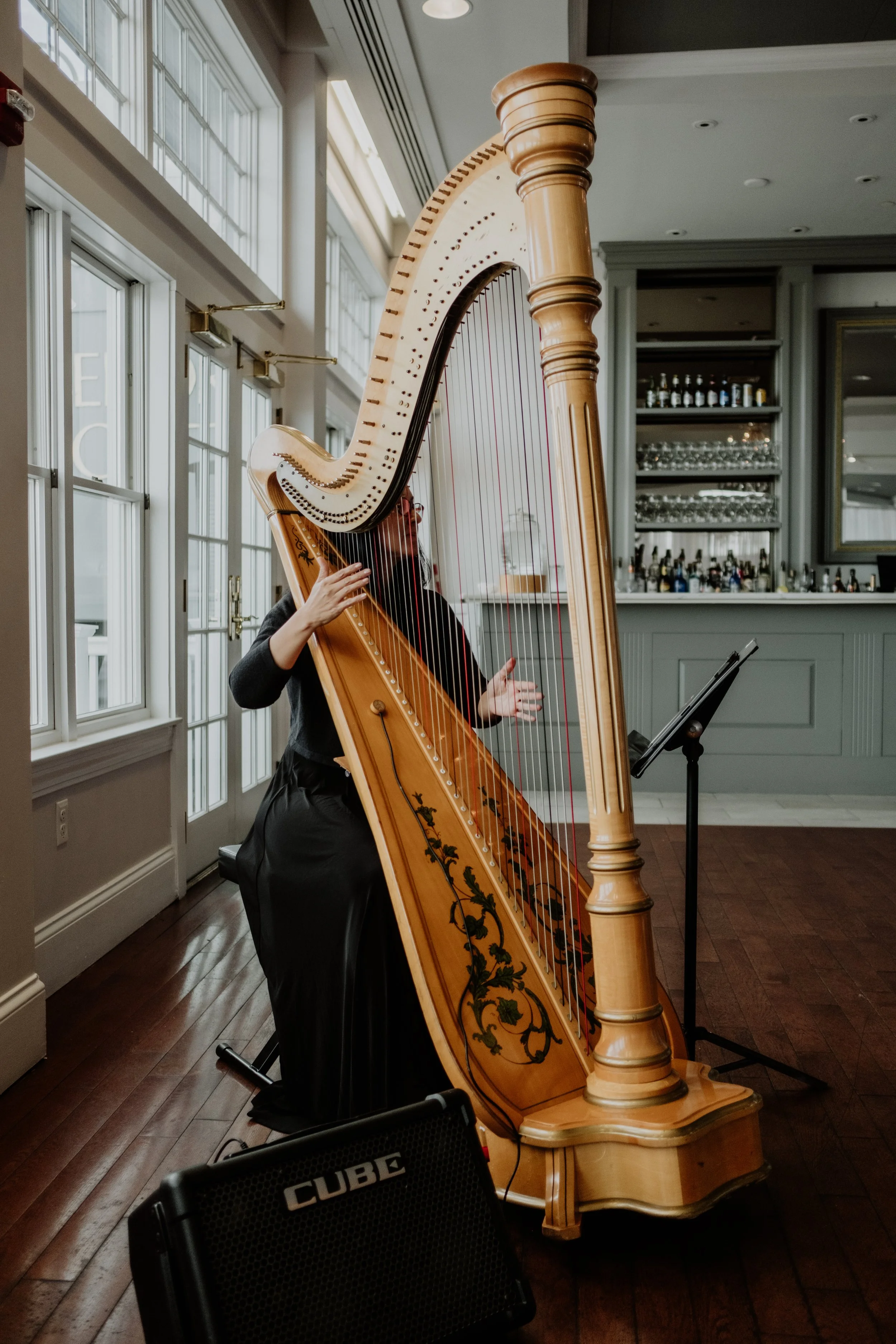 For the Ethan’s entrance, our harpist, Dr. Lizary Rodriguez, played ‘Amsterdam’ by Gregory Alan Isakov, one of our favorite artists.
For myself, I walked down to ‘Turning Page’ by Sleeping At Last.