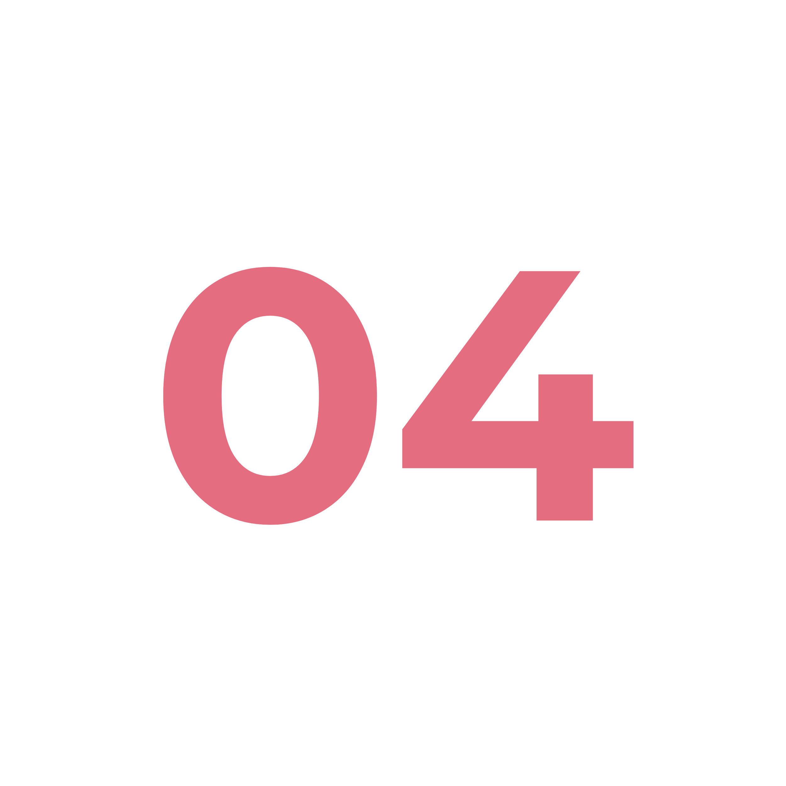 Red number 04 on a black background.