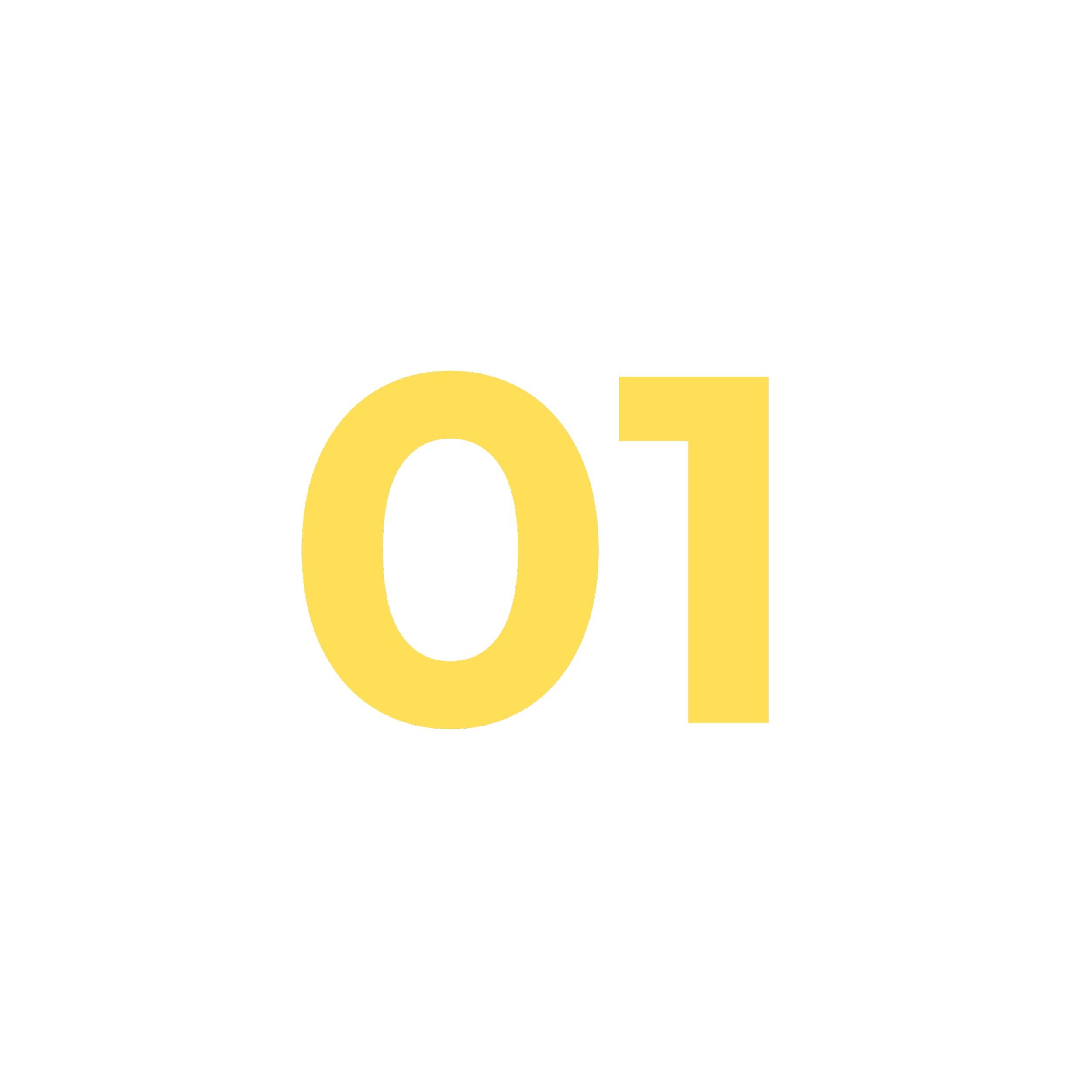 The number 01 in yellow on a black background, representing a digital or CCTV camera display with a recording indicator