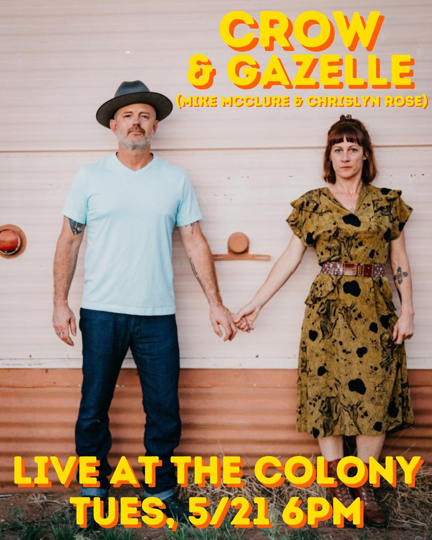 We&rsquo;re excited to announce Crow and Gazelle will be performing this Tuesday before @cartersampson! Mike McClure is an Oklahoma Hall of Fame inductee and Chrislyn Rose is a musician and a poet who was a featured poet at the Woody Guthrie Festival