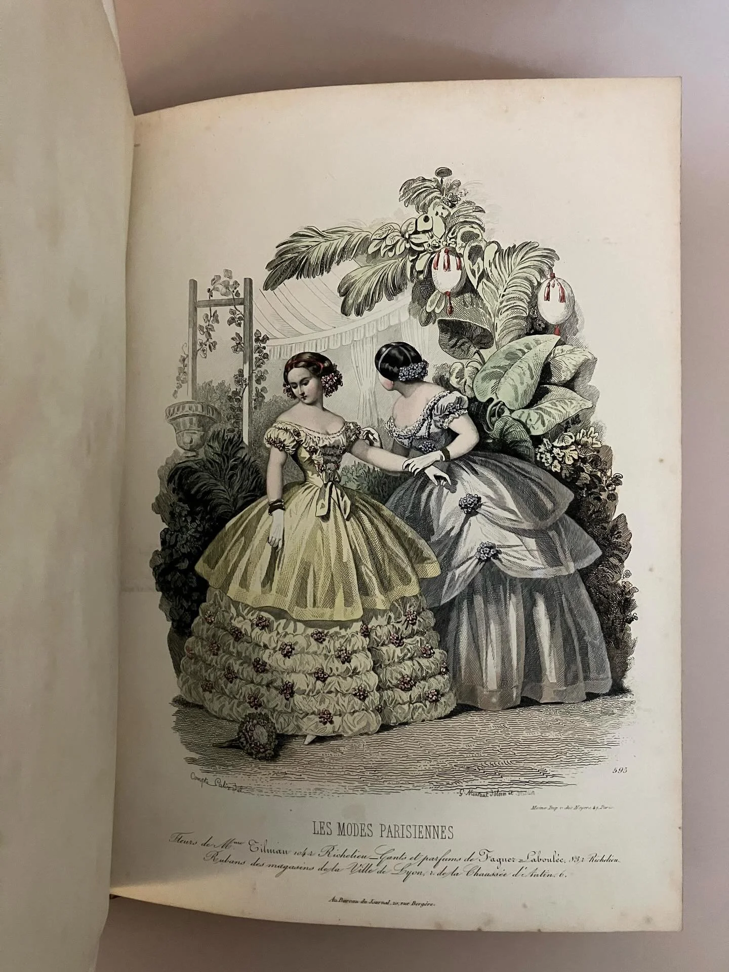 An anonymously curated and hand colored group of plates removed from Les Modes Parisiennes between 1860-1870 form a visual narrative of queer attraction and love. 

Removed from the publication&rsquo;s paratexts, the images cease to provide fashion a