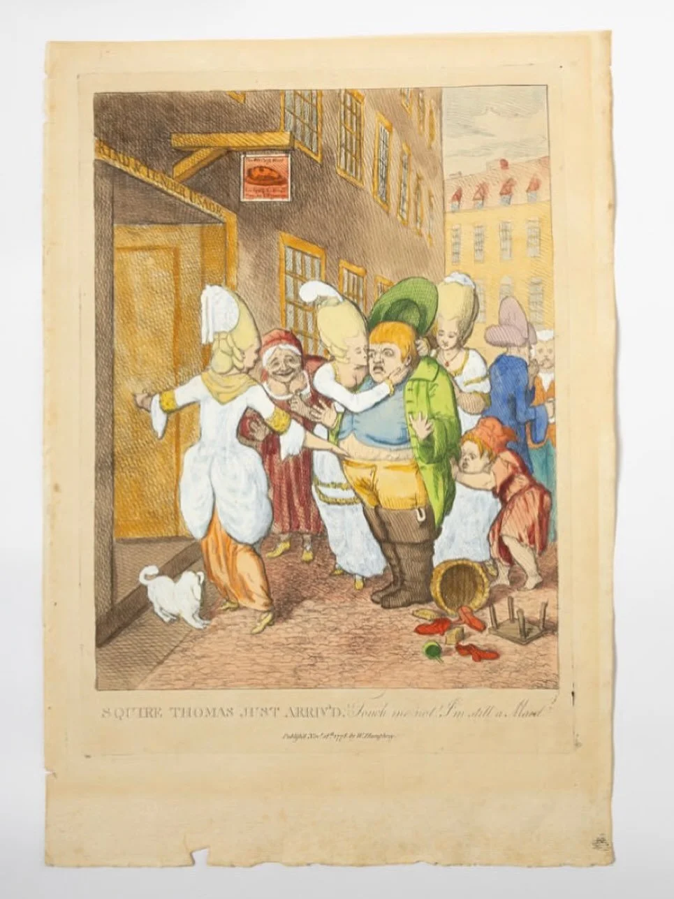 Catalogue 1 Highlight
Item 54: Squire Thomas Just Arriv&rsquo;d, &ldquo;Touch me not, I&rsquo;m still a maid&rsquo;&rdquo; (1778)

An image of contradictions, James Gillray&rsquo;s etching plays with gendered standards of sexual and economic power. A