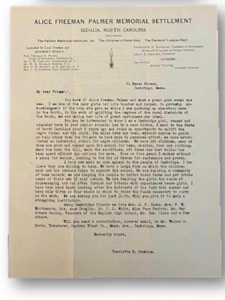 In 1909, Charlotte Hawkins Brown initiated fundraising efforts for a co-educational boarding school that would foster the talents of Black students in the South.

Her own higher education had been made possible by parents who brought her North to esc