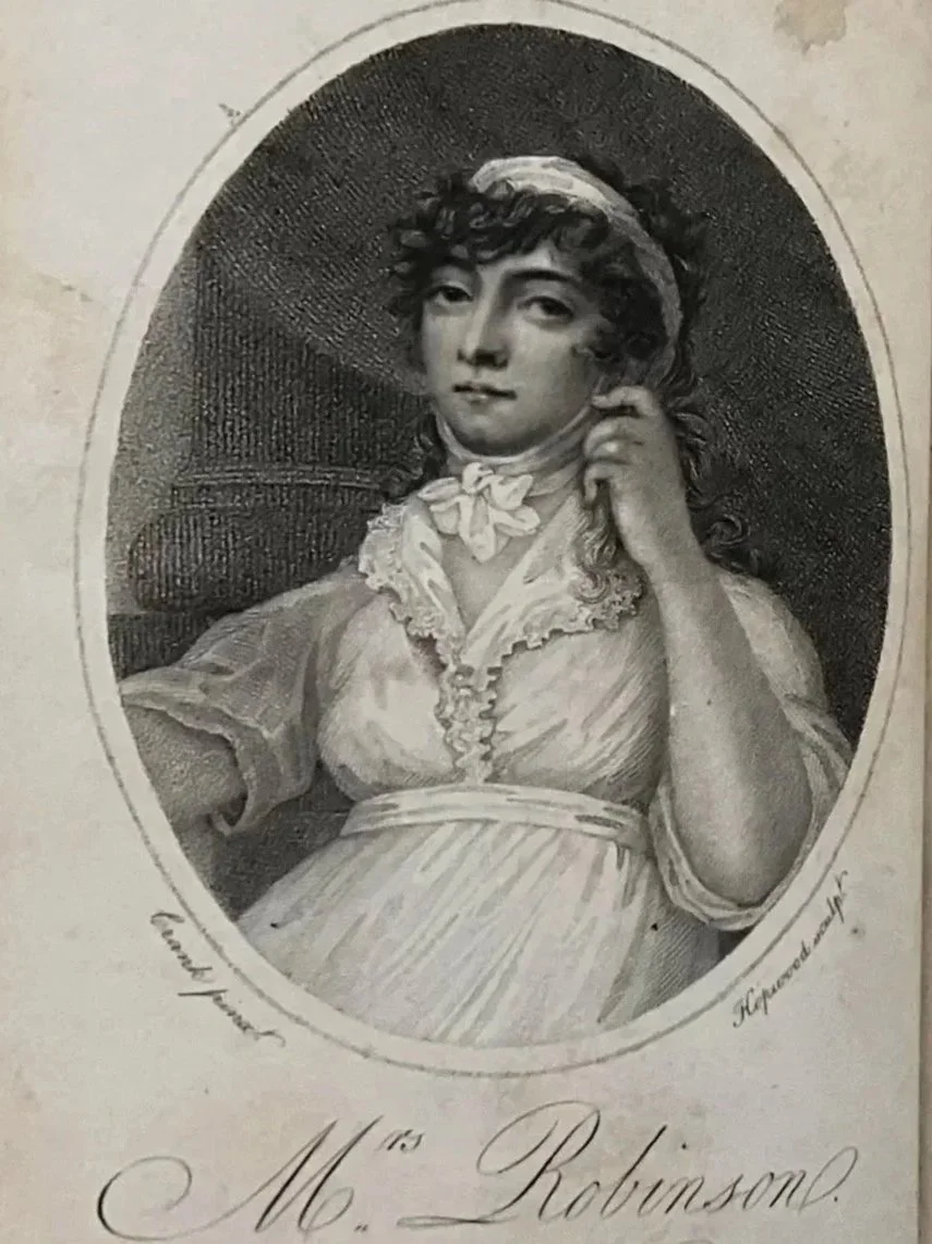 frontis portrait of Mrs. Mary Robinson reclining, used as the image for the list Scandal & Sensation