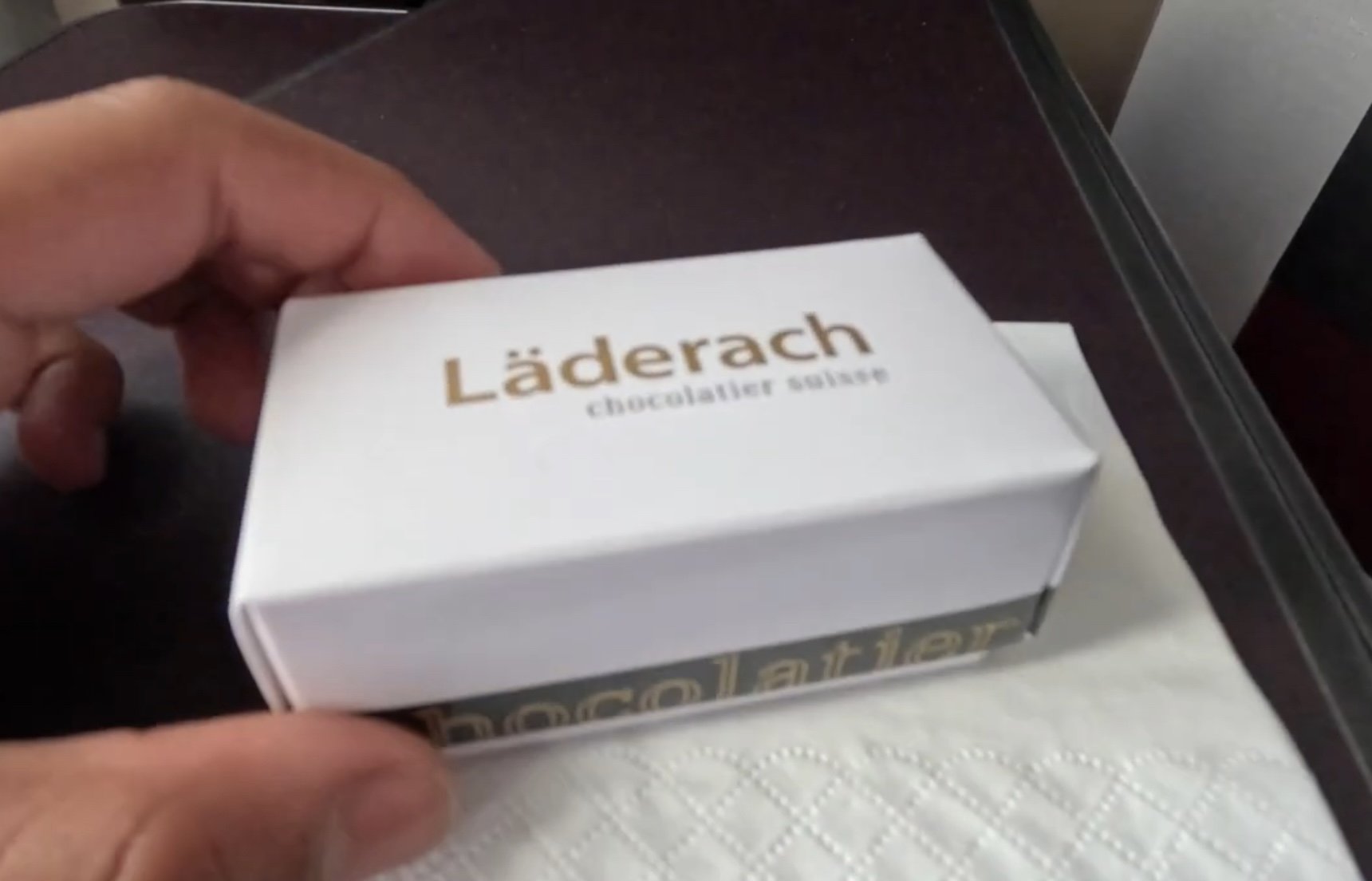 Laderach Pre-Arrival Chocolates- © AviationWithKrish.com 2023