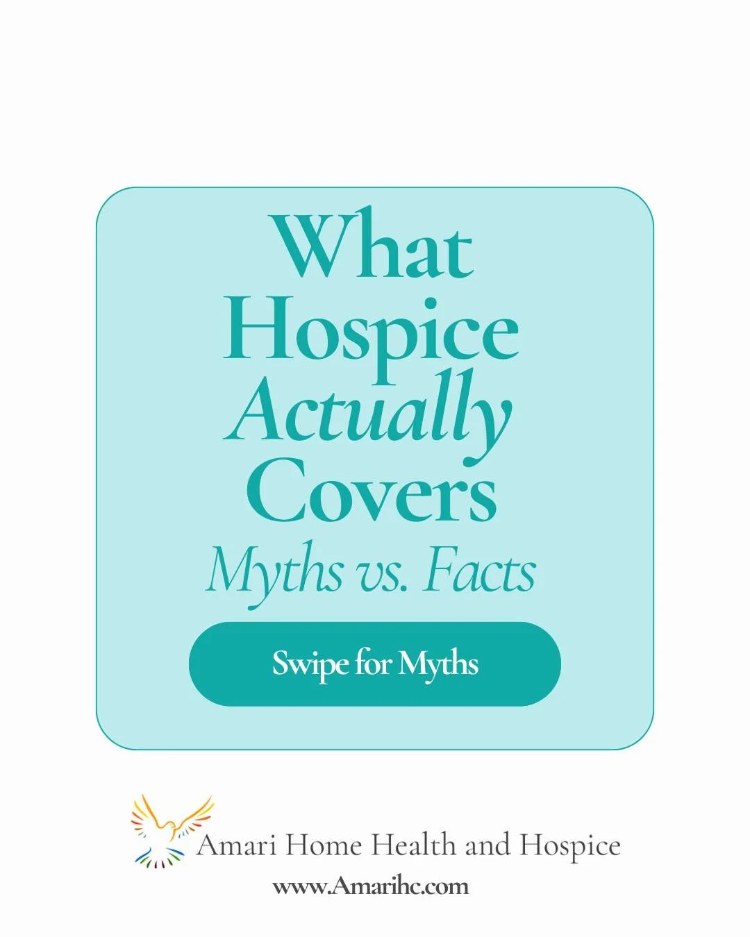 Swipe through to uncover common myths about what Hospice actually covers.💛 

Let's debunk these myths and get down to the real truth behind compassionate care.

For more information visit amarihc.com or click link in bio.

#compassionatecare #homehe