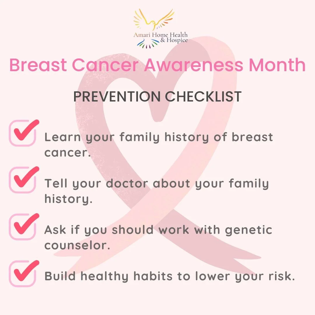 🎀 Breast Cancer Awareness Month is the perfect time to take charge of your health.

Here&rsquo;s a quick checklist to keep in mind:
✅ Schedule your annual mammogram (if you&rsquo;re due)
✅ Do regular self-breast checks
✅ Know your family history
✅ T