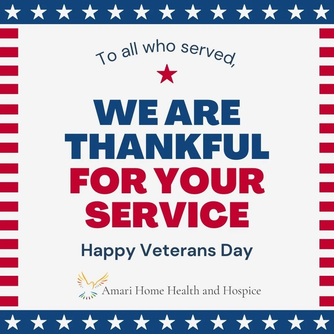 🇺🇸 Honoring Our Veterans 🇺🇸

Today, we pause to honor the brave men and women who have served our country with courage and sacrifice.

At Amari, we&rsquo;re especially grateful for the veterans we have the privilege to care for&mdash;and for all 