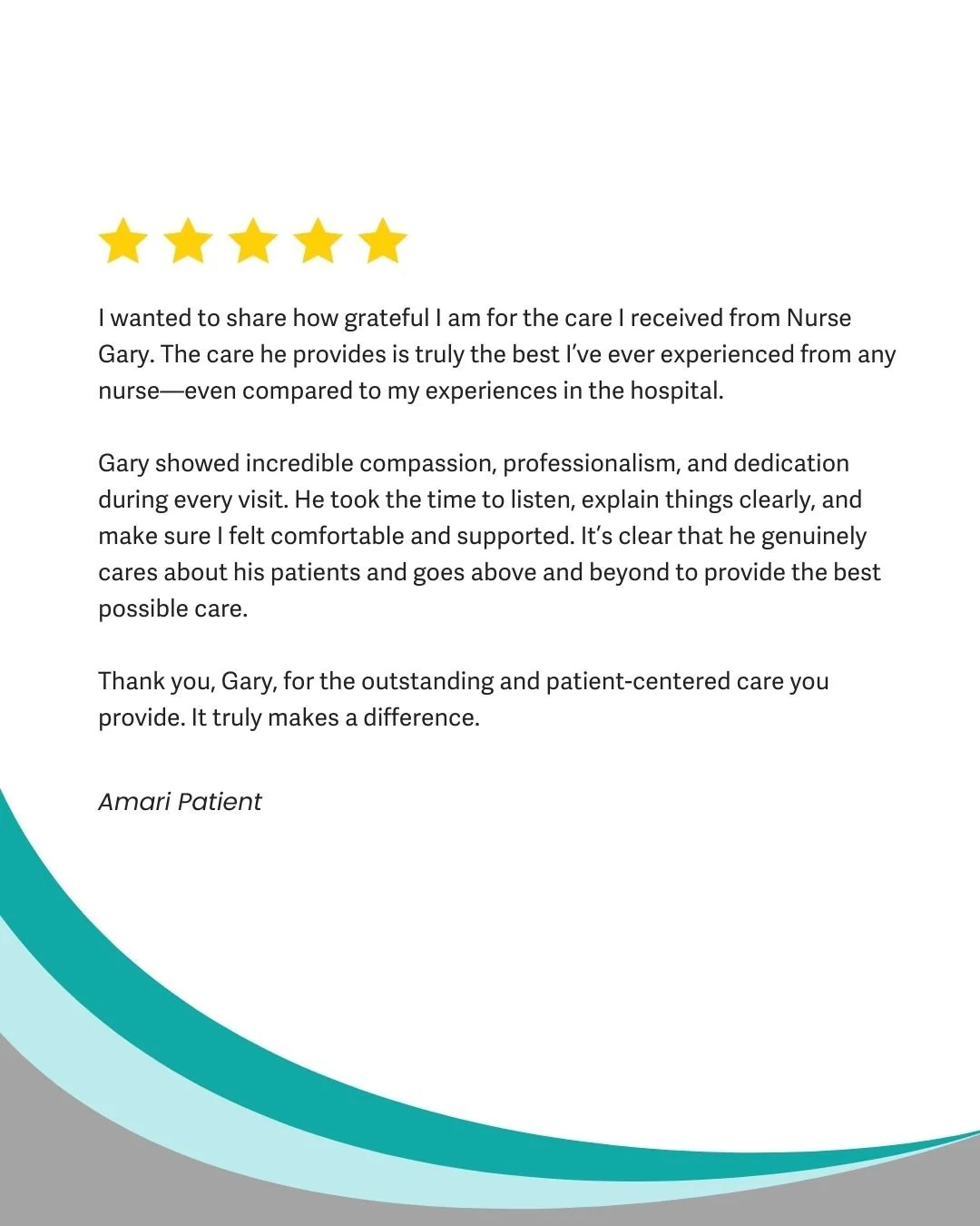 We&rsquo;re grateful for the kind words and honored to care for such wonderful patients and families. Thank you for trusting Amari with your care. 🤍
