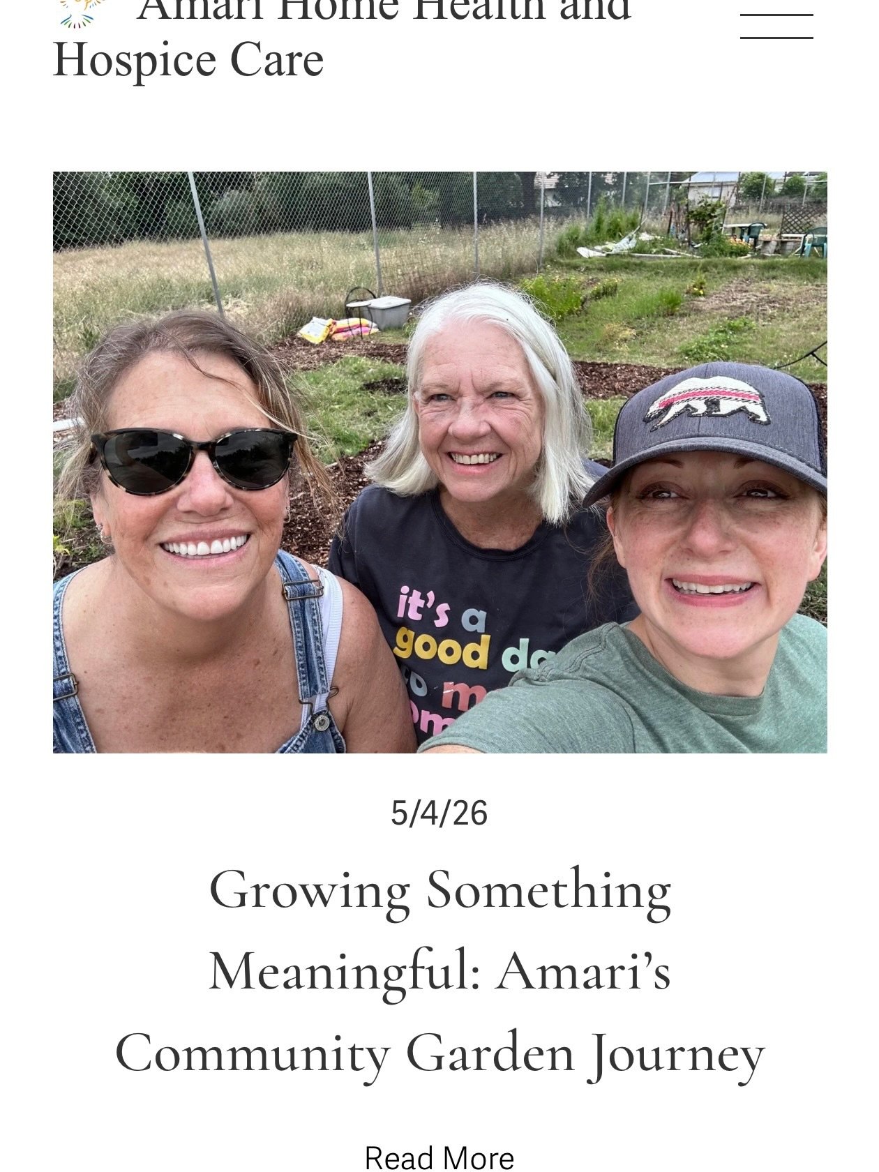 Our Amari community Garden journey is just beginning! 

Follow along on blog as we continue transforming the space into a garden filled with flowers for our hospice patients and their families. From the first day of clearing the soil to future blooms