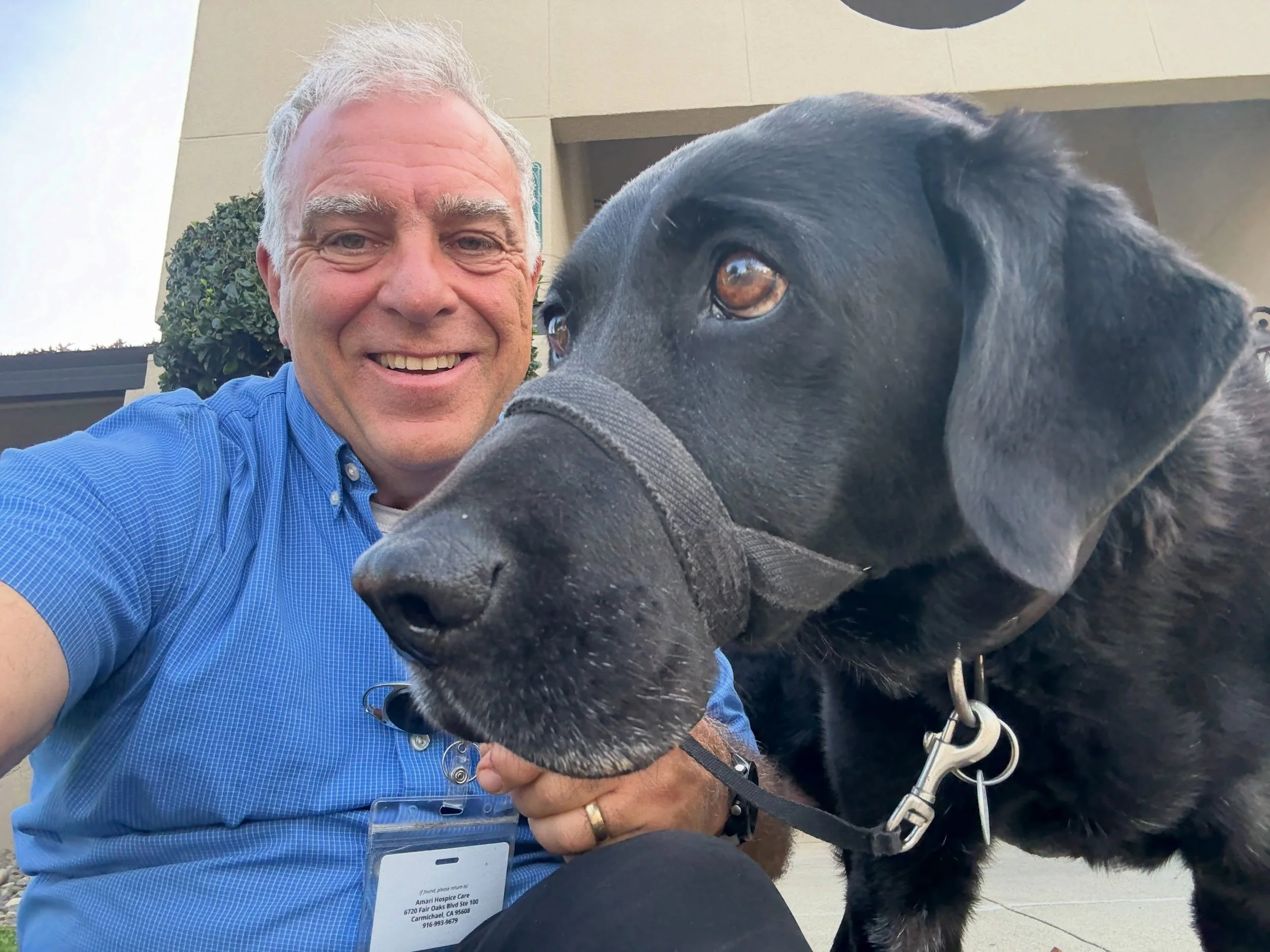 Out and about with John Parker our Spiritual Care Provider and Renny, our Therapy Dog!

Certified therapy dogs play such an important role in hospice care. Their calming presence can help ease anxiety, provide emotional comfort, encourage connection,