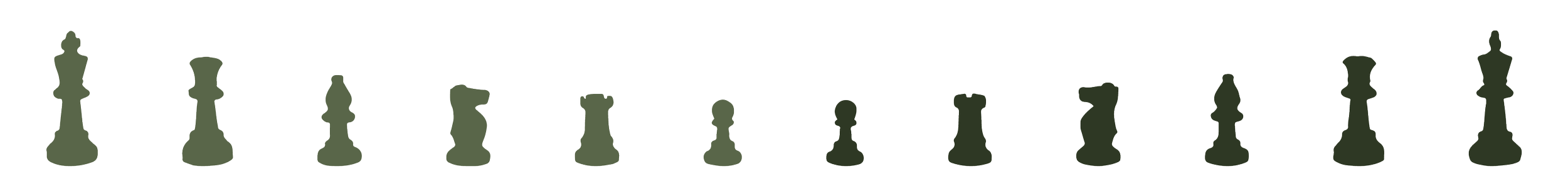 Silhouette of a complete chess set with male and female figures
