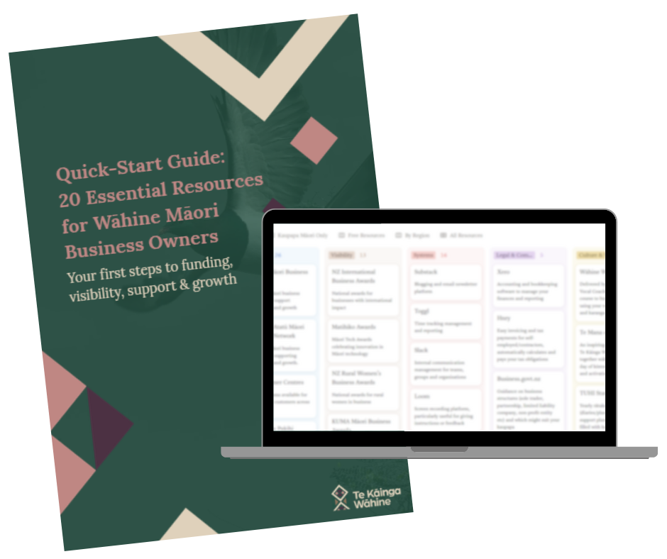 QuickStart Guide for Resources and a laptop showing a database