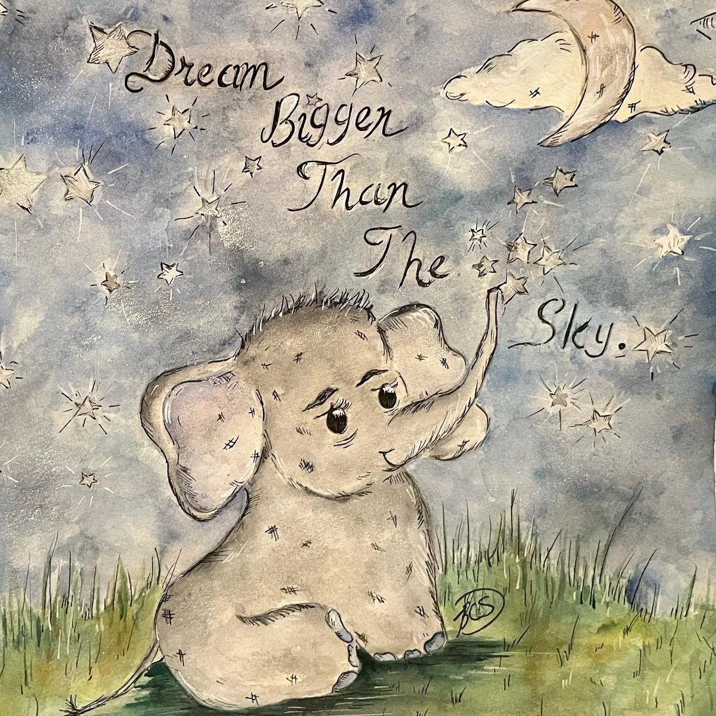 Watercolor and pen on paper