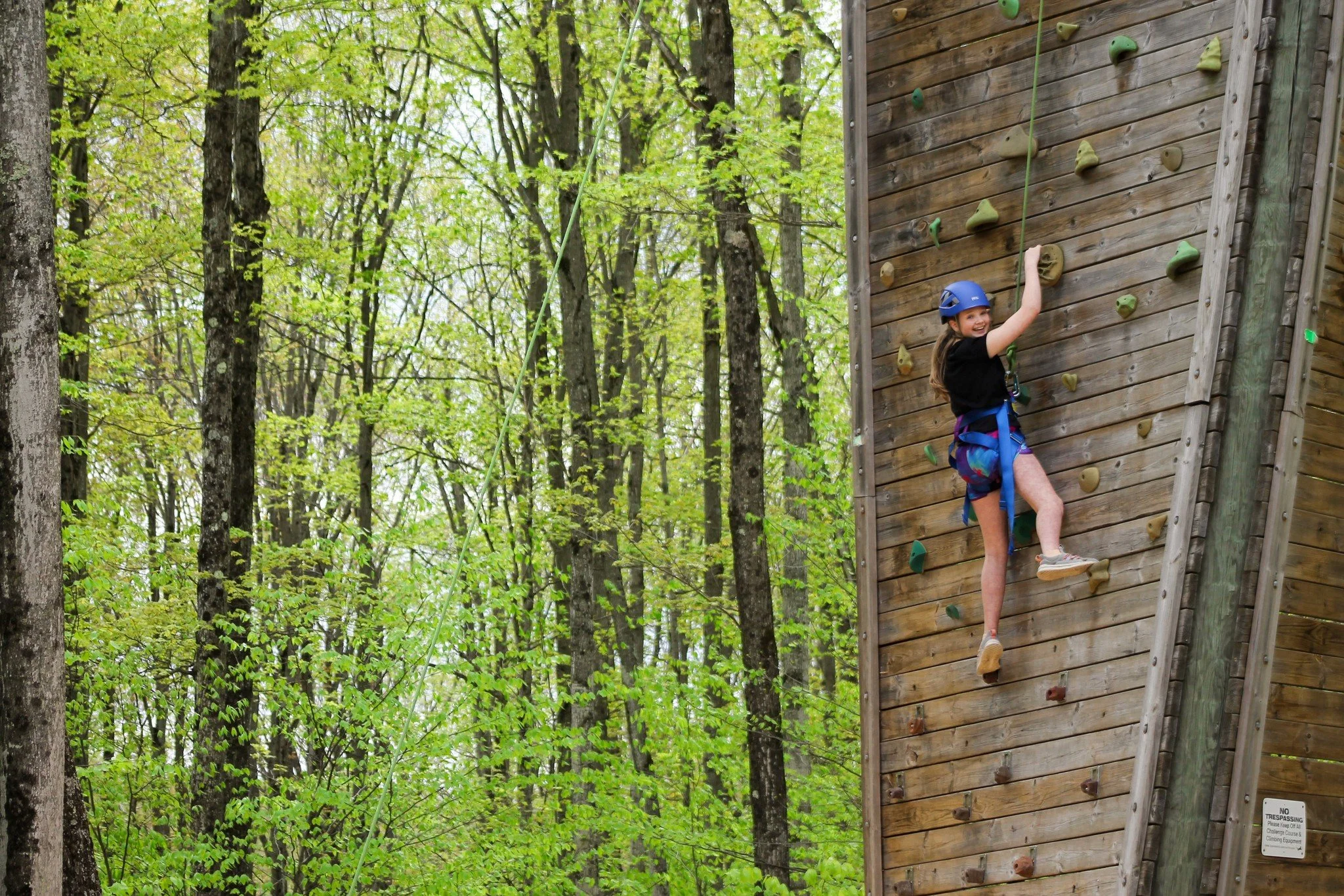 Registration for Community Climb at Camp Daggett is now open! This ages 5+ experience lets you tackle exciting climbing challenges during a 1 hour and 15 minute session for just $12 per person.

Participants will take on a variety of adventure elemen