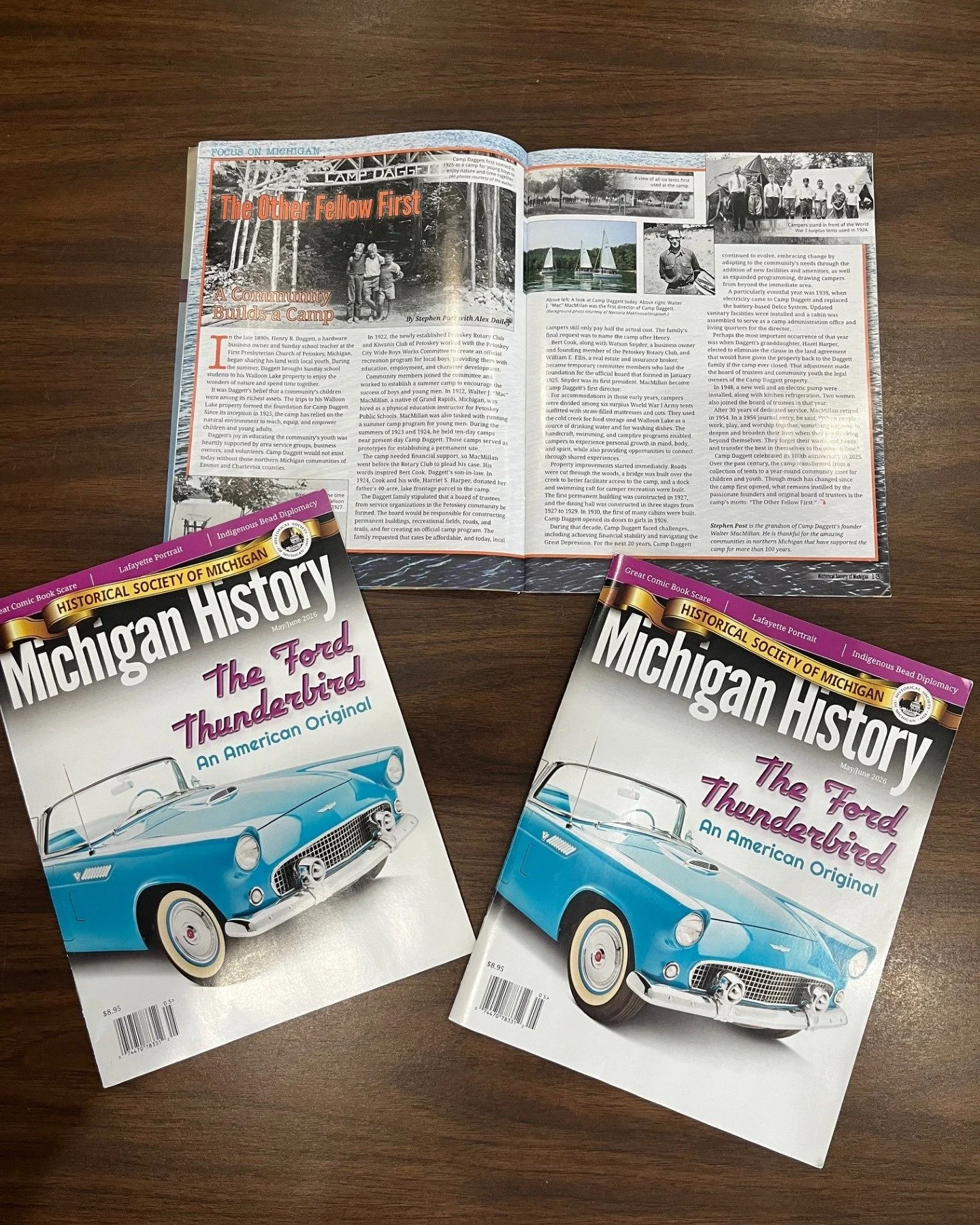 Hot off the press! Checkout the feature article on Camp Daggett's 100 year history in this month's edition of Michigan History Magazine. Many thanks to Camp Daggett Historian Stephen Post for his work to document the rich history of this historic cam