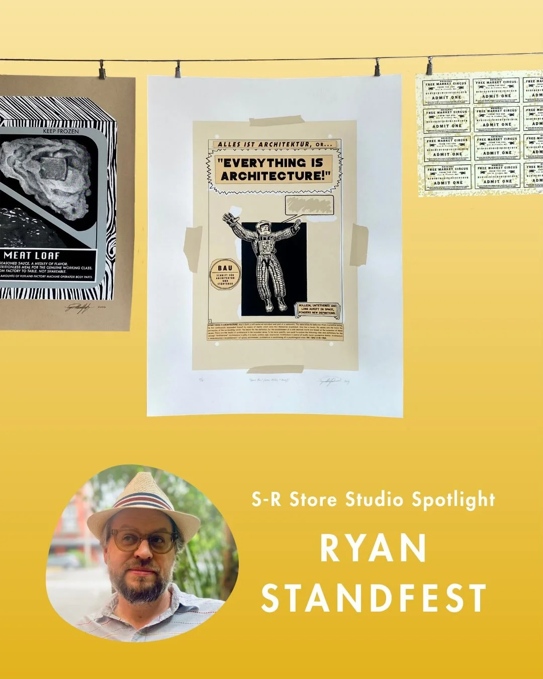 We are back with our monthly S-R Store Studio Spotlight! Our March feature is Ryan Standfest - @ryanstandfest 
Ryan is an artist and publisher based in Detroit. Check out Ryan&rsquo;s prints we have at the S-R store on our website under &ldquo;Featur