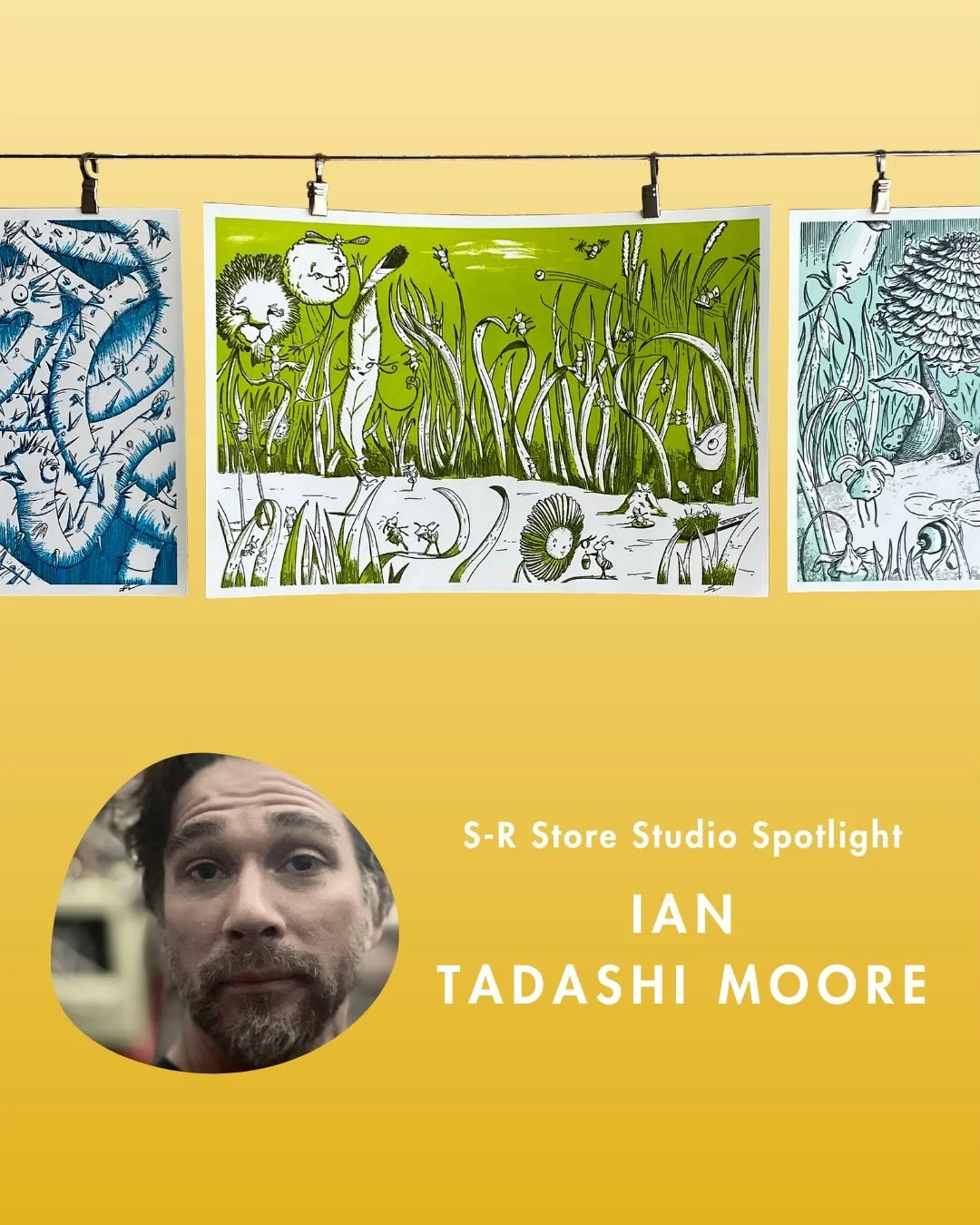 We are back with our monthly S-R Store Studio Spotlight! Our April feature is Ian Tadashi Moore - @iantm_books 
Ian is a writer and illustrator who creates work themed around joy, collaboration, empathy, and mindfulness. Check out Ian&rsquo;s books a