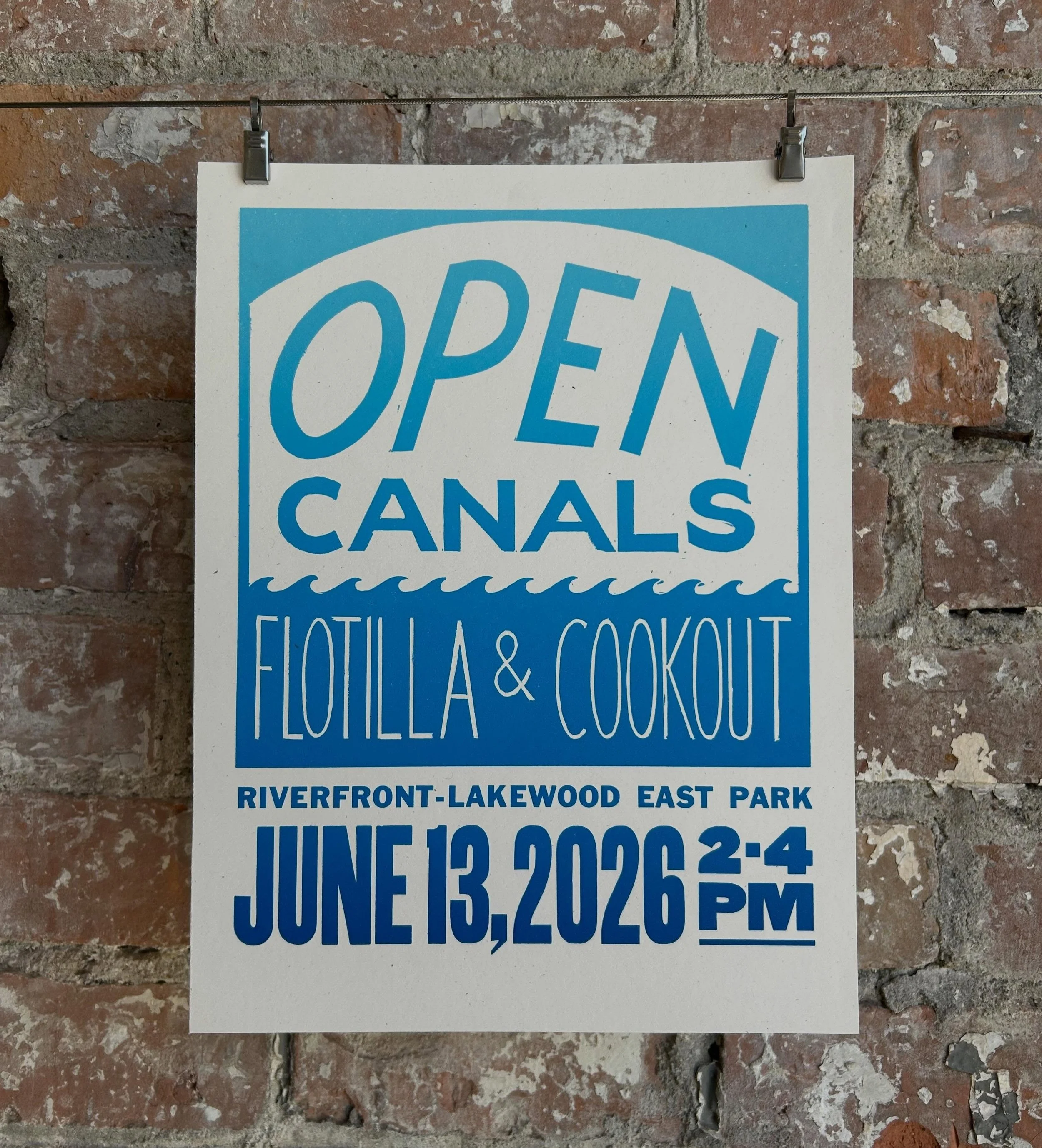 Check out this beautiful event poster created by @studio_souterre during our open studio hours!

Paddle out to the canals and show support!
Bbq, vendor market and festivities!

#detroitevents #signalreturn #letterpress #linocut #type
