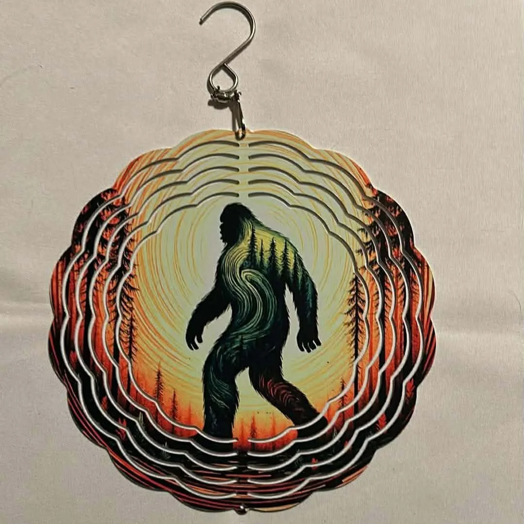 Bigfoot Sunset Wind Spinner