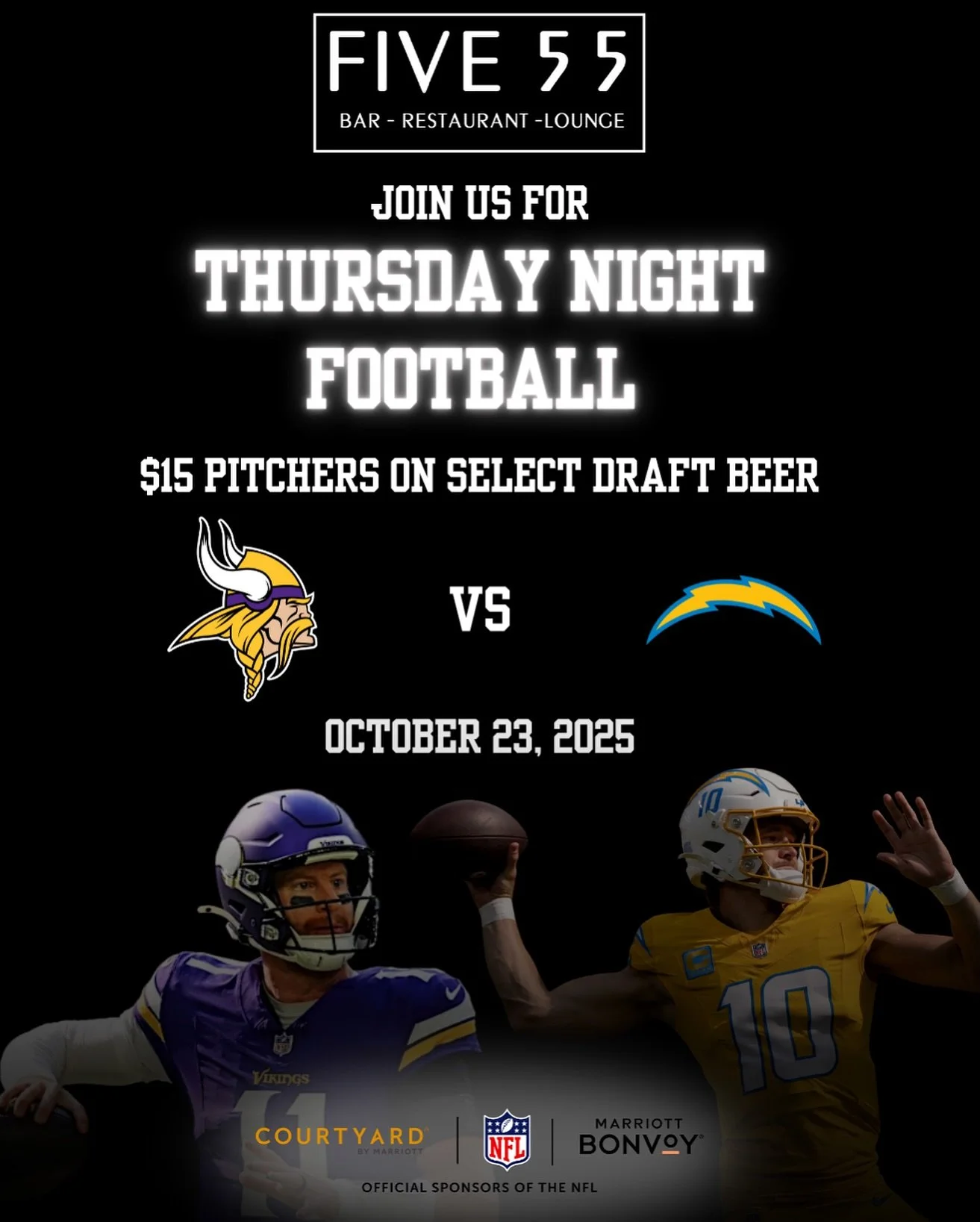 Join Us for Thursday Night Football!🏈
We’ve  got NFL Sunday Ticket, so you won’t miss a single game!