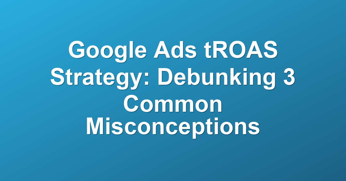 Google Ads tROAS Strategy: Debunking 3 Common Misconceptions