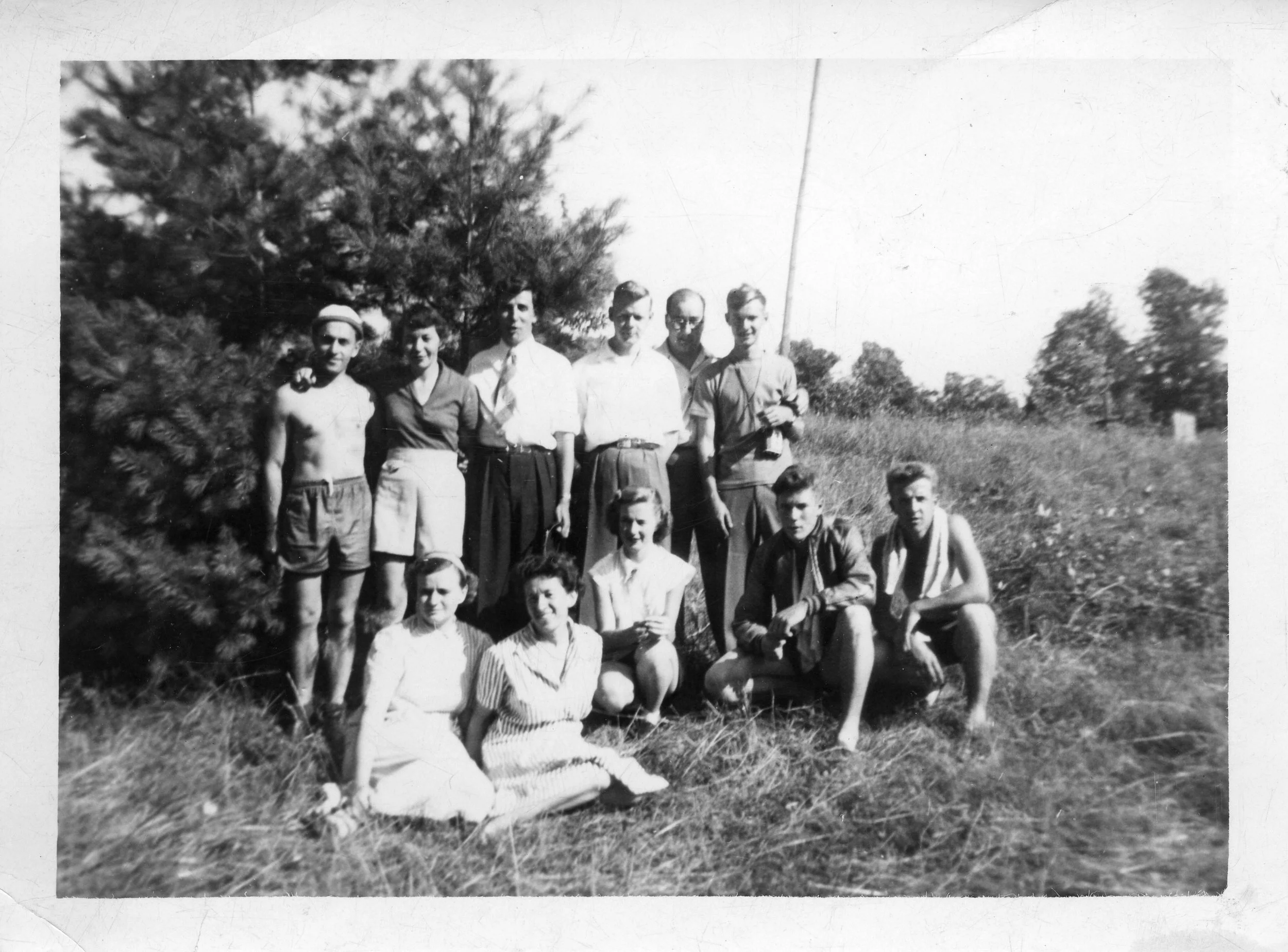 These are some of the leaders in the 40 - 50s.  (Back row: L-R: Marcel Beauchamp, Unknown, Unknown, George Hickey; Sammy Lefebvre, Unknown.  In the front row, the two ladies from the left are Maxine Gow and Marjorie Heagle. (Marjorie continued at Mor