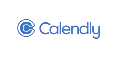 Calendar logo with a stylized clock and the word 'Calendly' in blue.