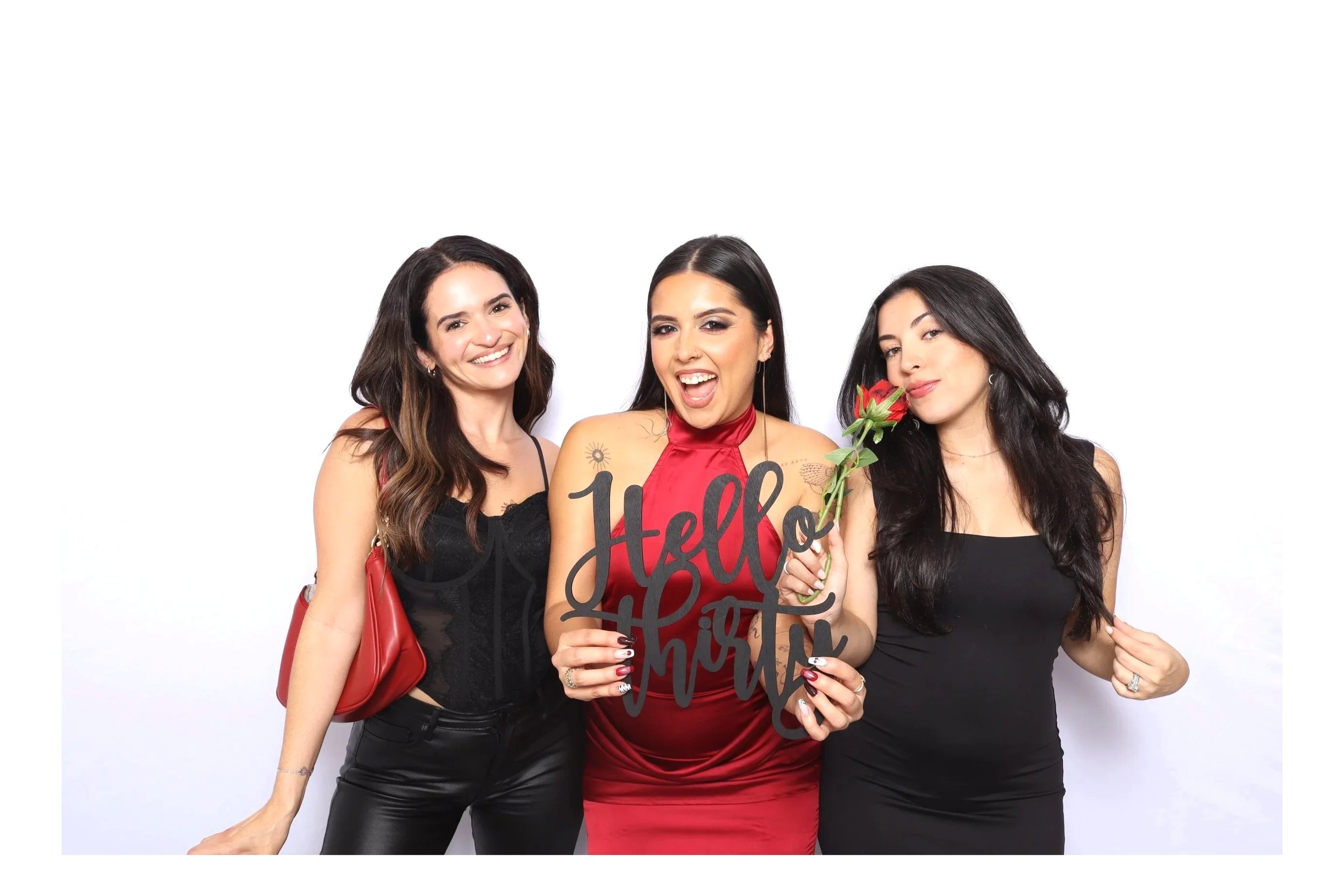 Friends at photo booth rental for 30th Birthday in Parkland, FL — D&amp;L Photobooths
