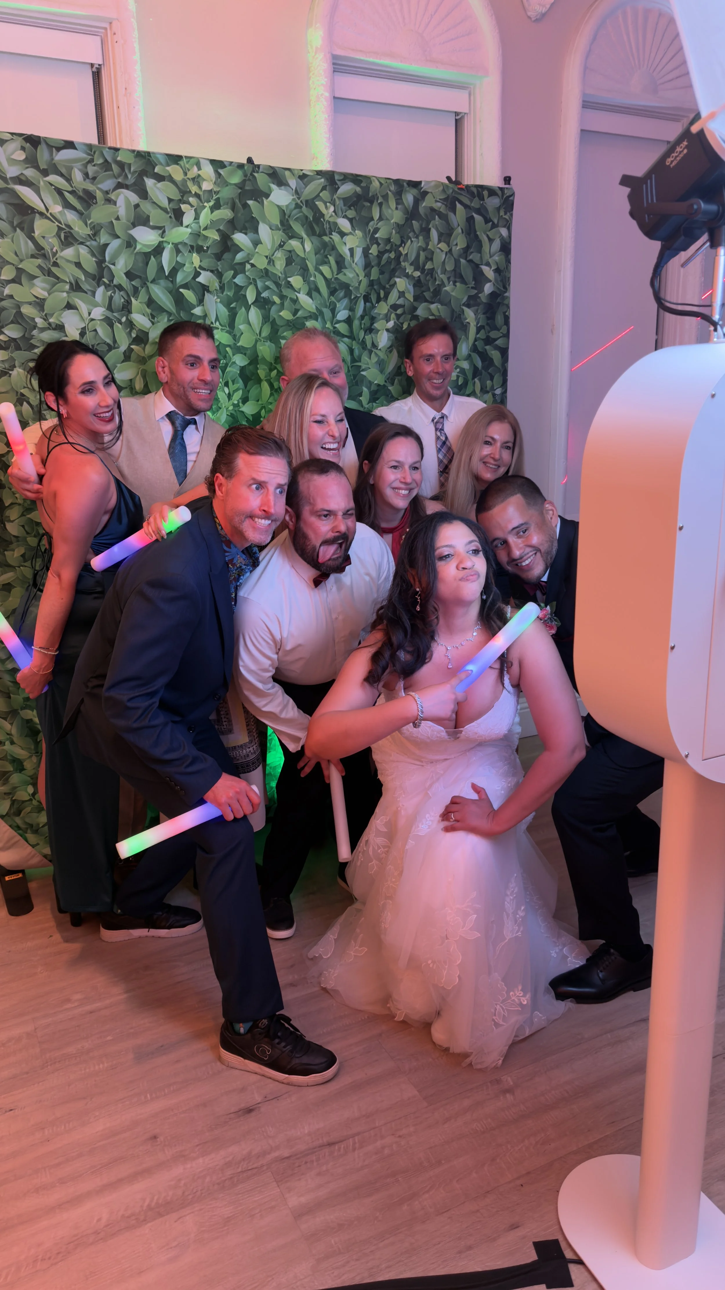 Wedding party enjoying photo booth rental in South Florida — D&L Photobooths