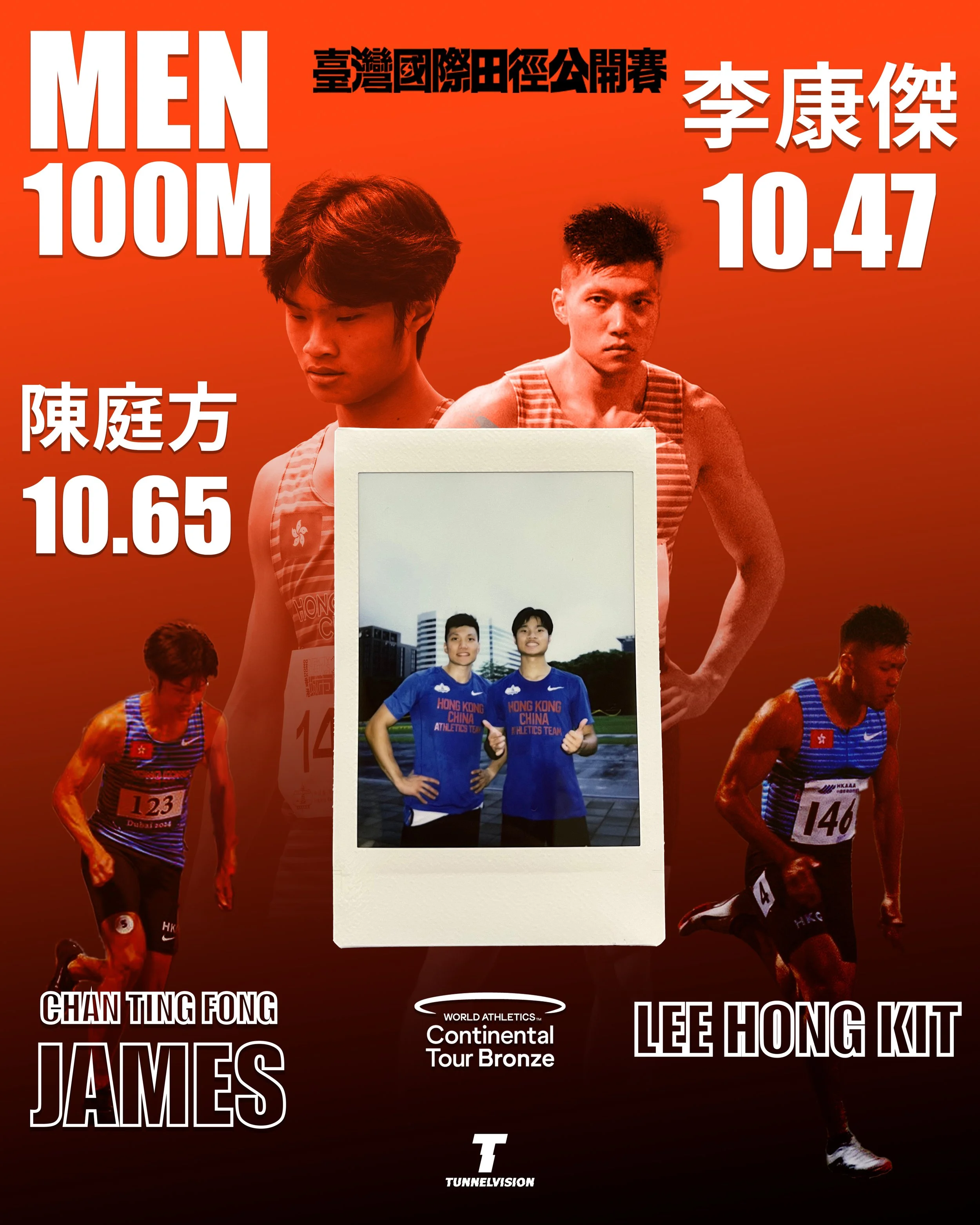 The 100m male sprinters: Chan Ting Fong James, Lee Hong Kit