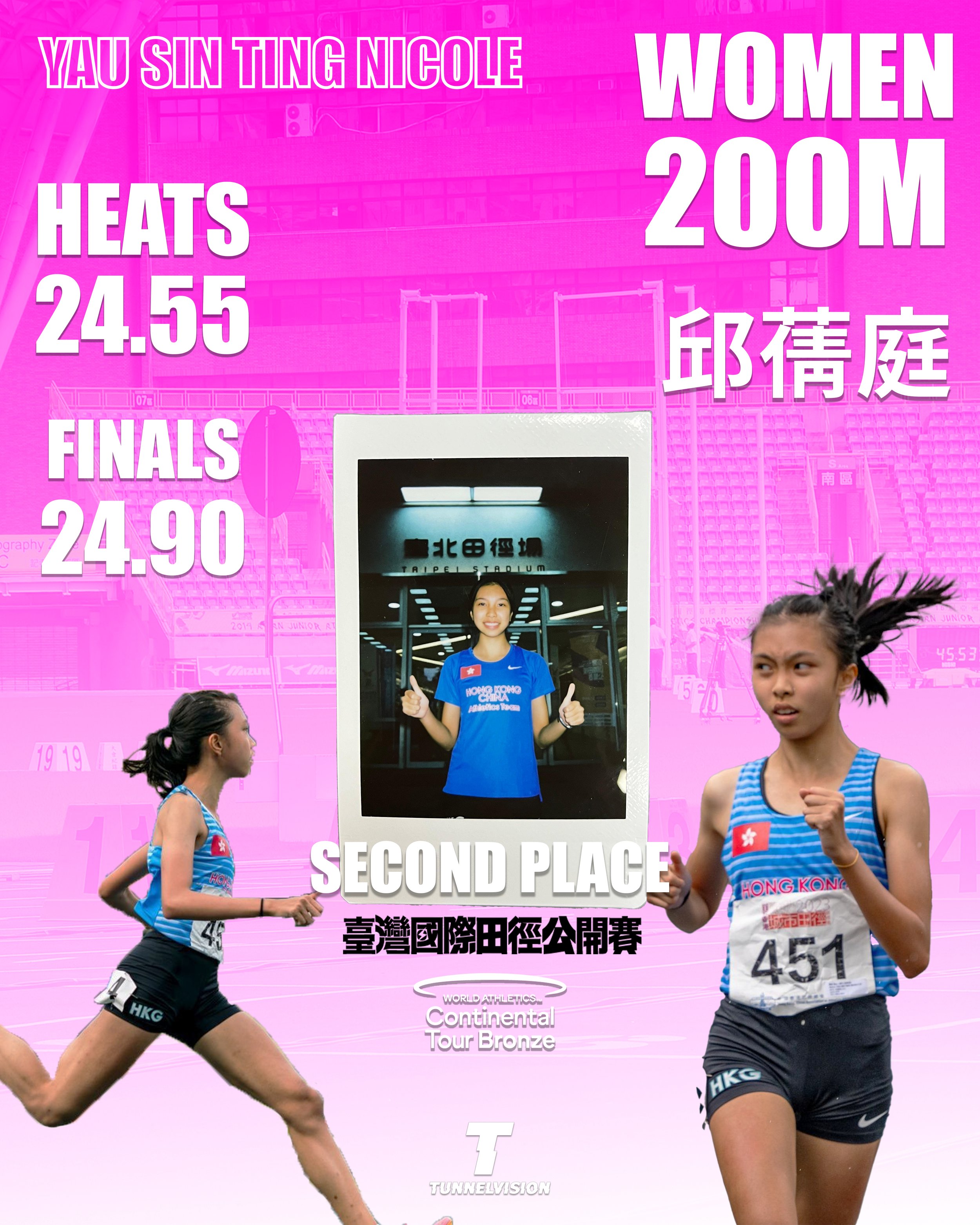 The female 200m sprinter: Yau Sin Ting Nicole