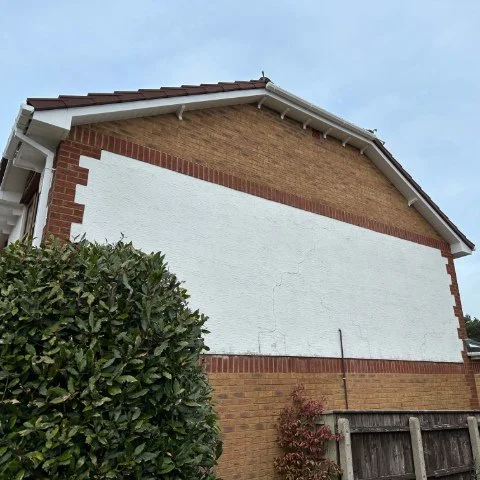 Side view of house in Poole of white UPVC bargeboards