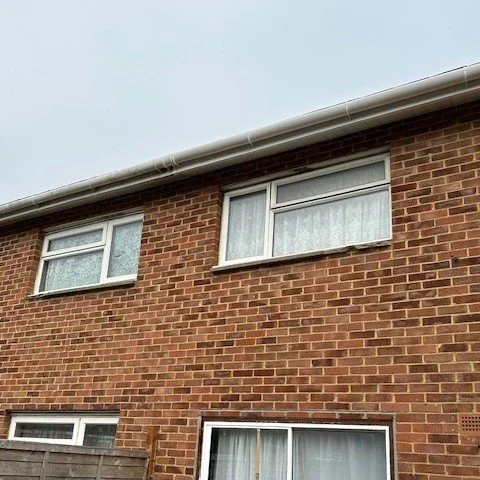 rear of the property fitted with white fascias,soffits and white deep flow guttering