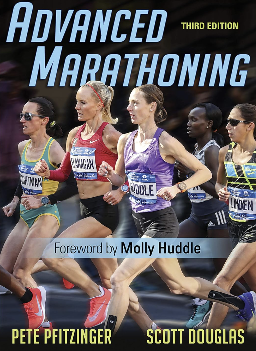 Advanced Marathoning by Pete Pfitzinger and Scott Douglas both of whom have been on the podcast earlier.  If you are chasing a sub3, this could be the book for you.  The book systematically teaches you to run faster, and farther.