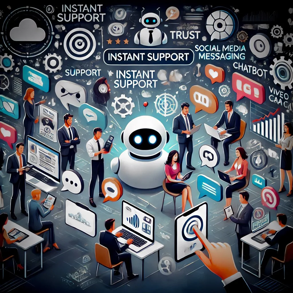An illustration depicting real-time customer interaction and engagement by Snowball Productions