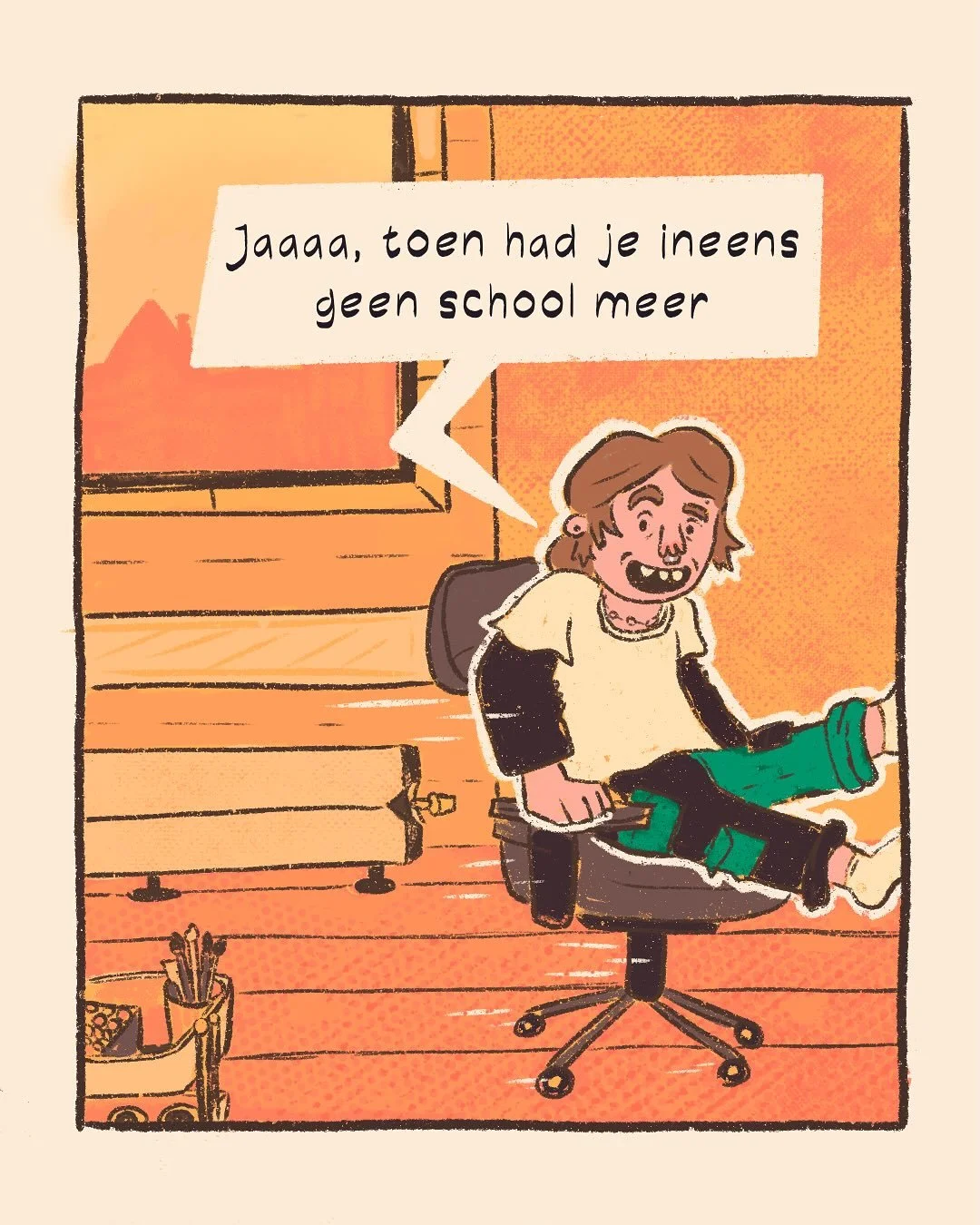 Ik hou van motivatiebrieven schrijven en eindeloos afwijzingen incasseren.

#comic #cartoon #cartoonist #solliciterenzuigt