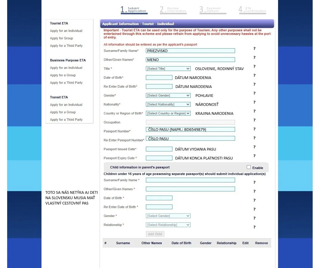 4. Vízové formuláre vždy vypĺňame pravdivo a hlavne bez chýb