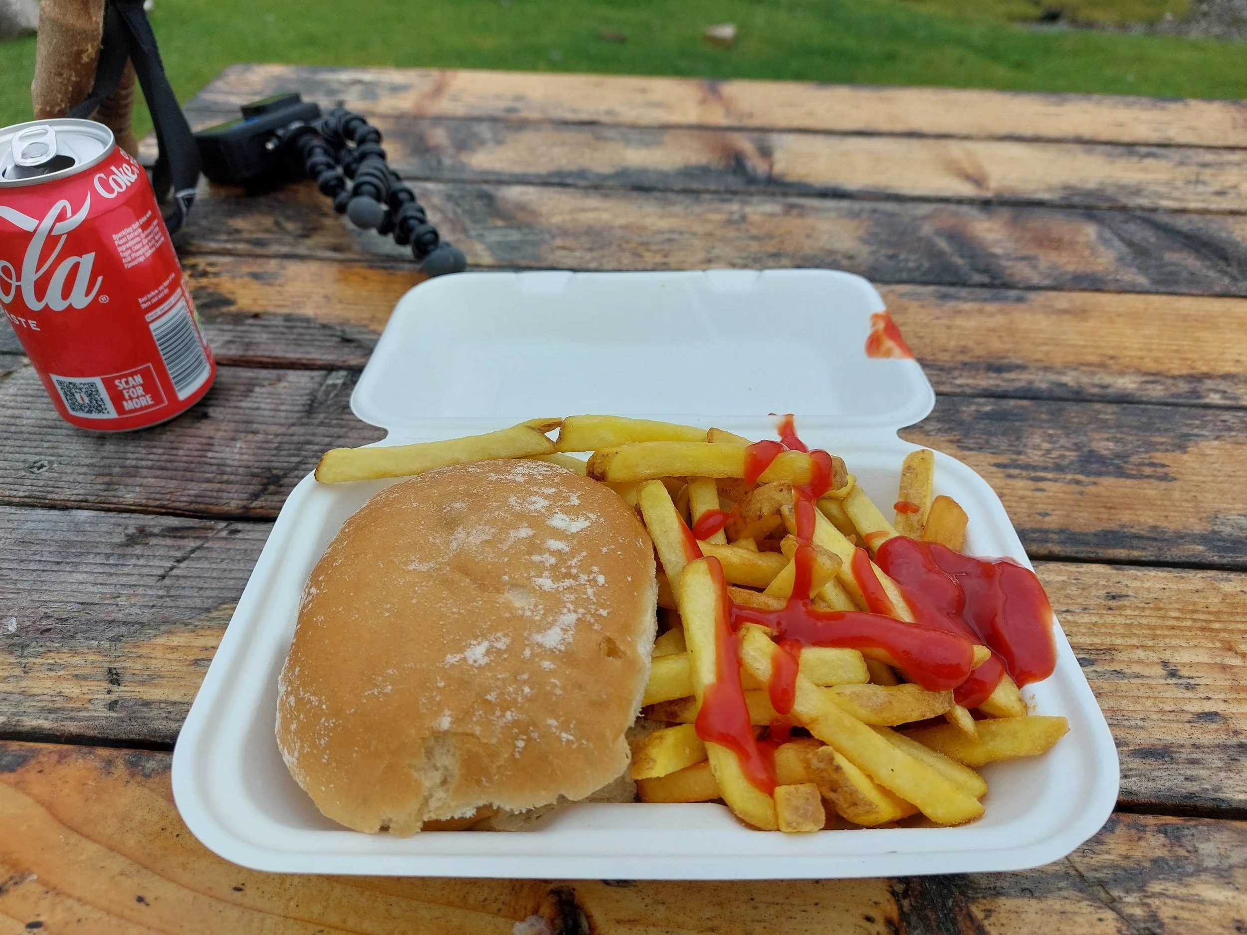 Lunch at Torrin (from a trailer serving burgers just ahead of the town)
