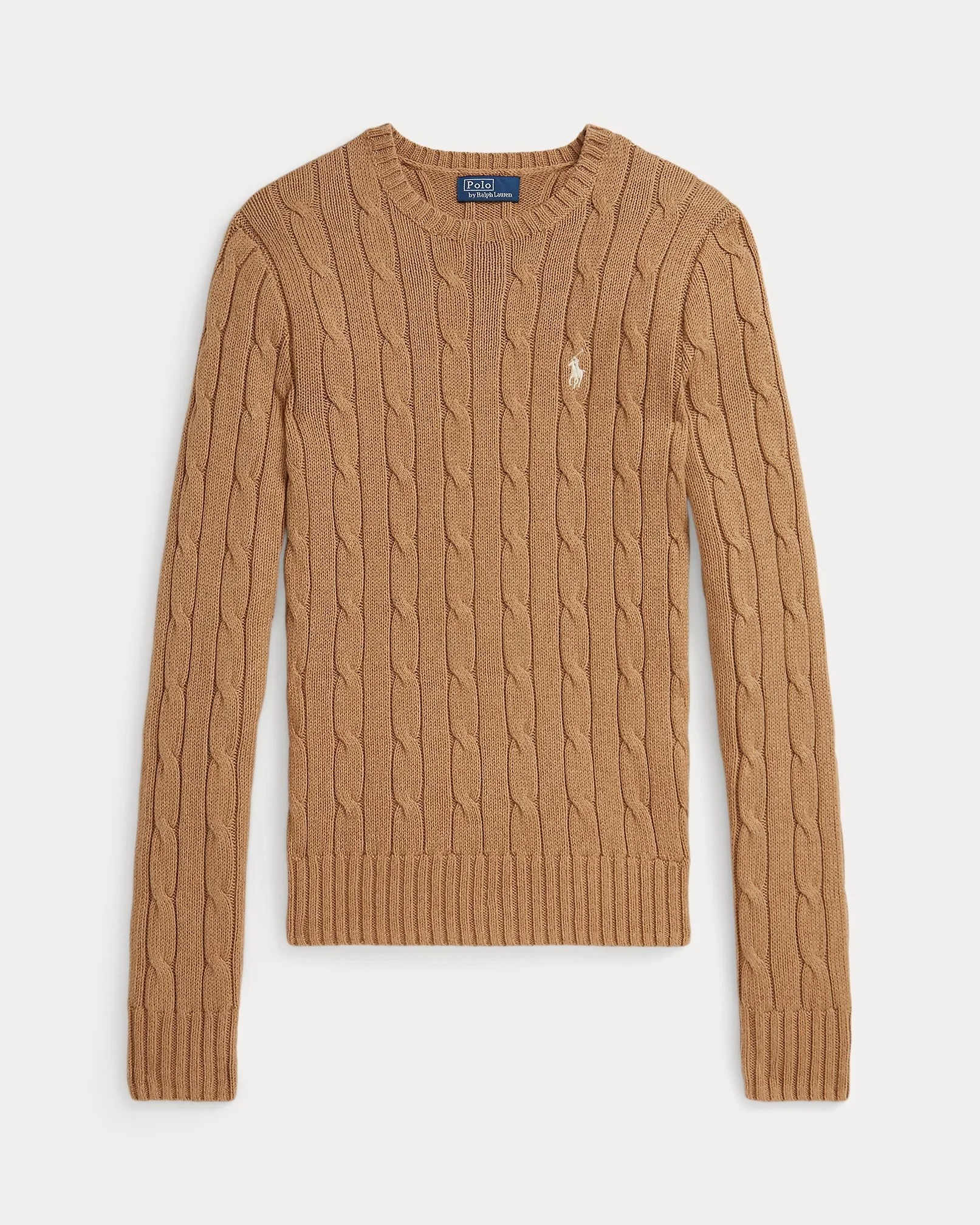 Cable-Knit Cotton Crewneck Sweater