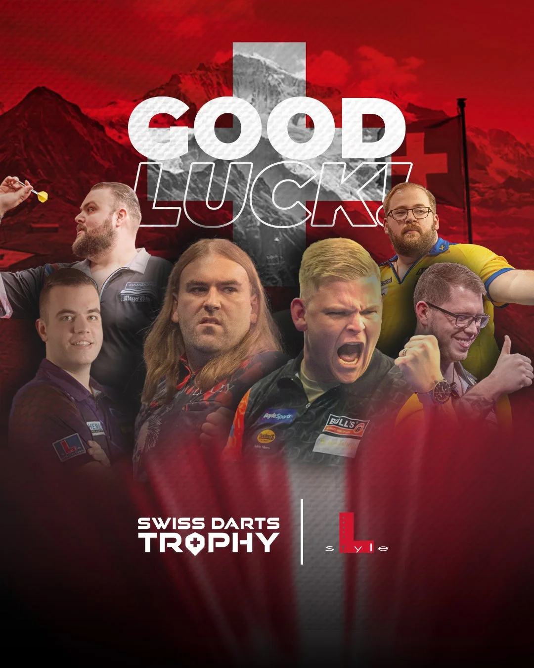 The L-style Army has officially landed in Basel! 🇨🇭

We're incredibly proud to have six of our PDC Tour Card holders competing at the Swiss Darts Open, ready to take on the world's best.

And we're especially excited for our newest member, Jitse va