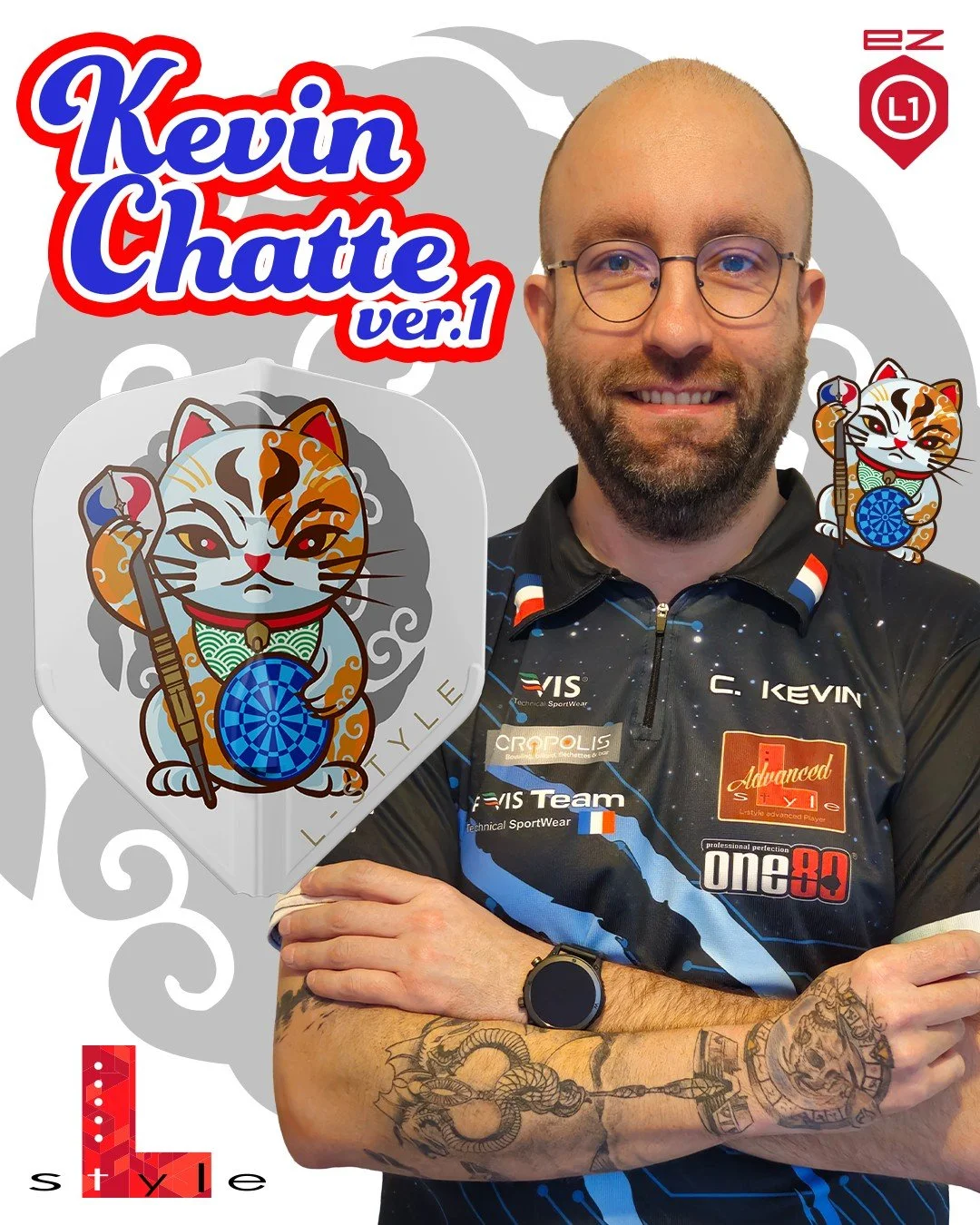 🧧 Luck is in the air&mdash;and on the board. 🎯

We are thrilled to announce the upcoming release of the Kevin Chatte Signature Flights! 🇫🇷✨ This special collaboration brings a touch of Japanese darting tradition to your setup, featuring the iconi