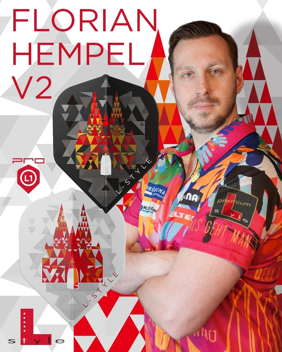🏰 Dom-Vibes f&uuml;r dein Setup. 🎯

Leute, es ist soweit! Wir droppen die Florian Hempel Signature V2 Flights. 🔥 Ein absolutes Brett f&uuml;r alle, die Florians Liebe zu seiner Heimatstadt K&ouml;ln feiern. Das Design checkt mit einer freshen geom