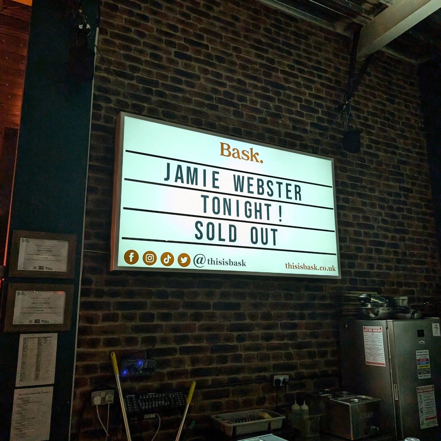 Audio supplier for 2 sold out Jamie Webster gigs at @thisisbask 

Book in now for 2025 - email enquiries@griffinsound.co.uk