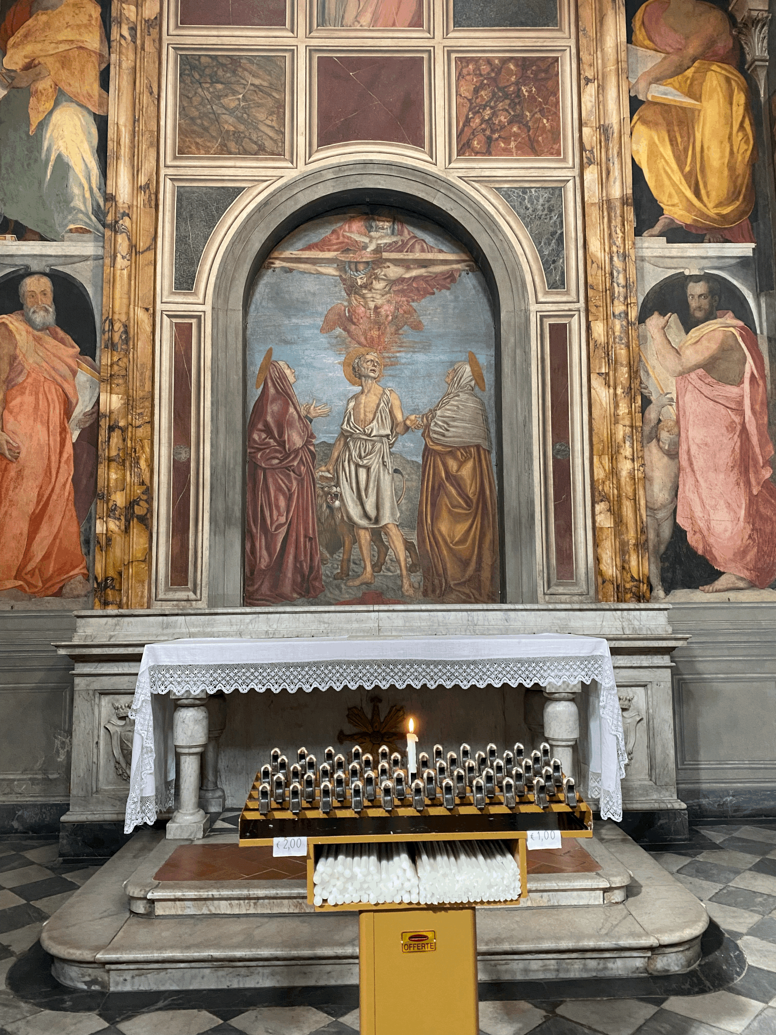 Trinity with Saint Jerome and Two Saints by Andrea del Castagno